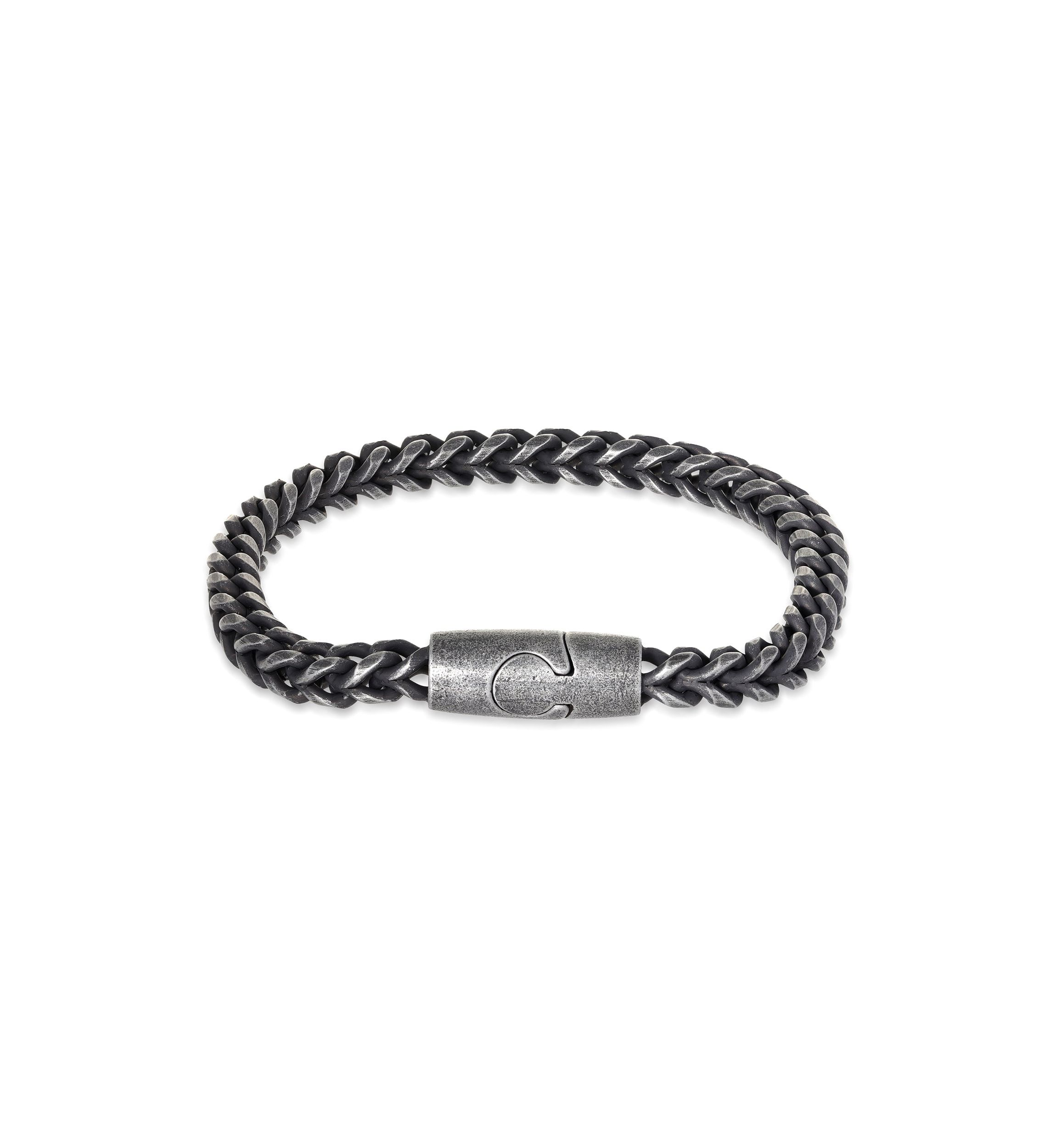 Stainless Wheat Chain Bracelet With antique Finish