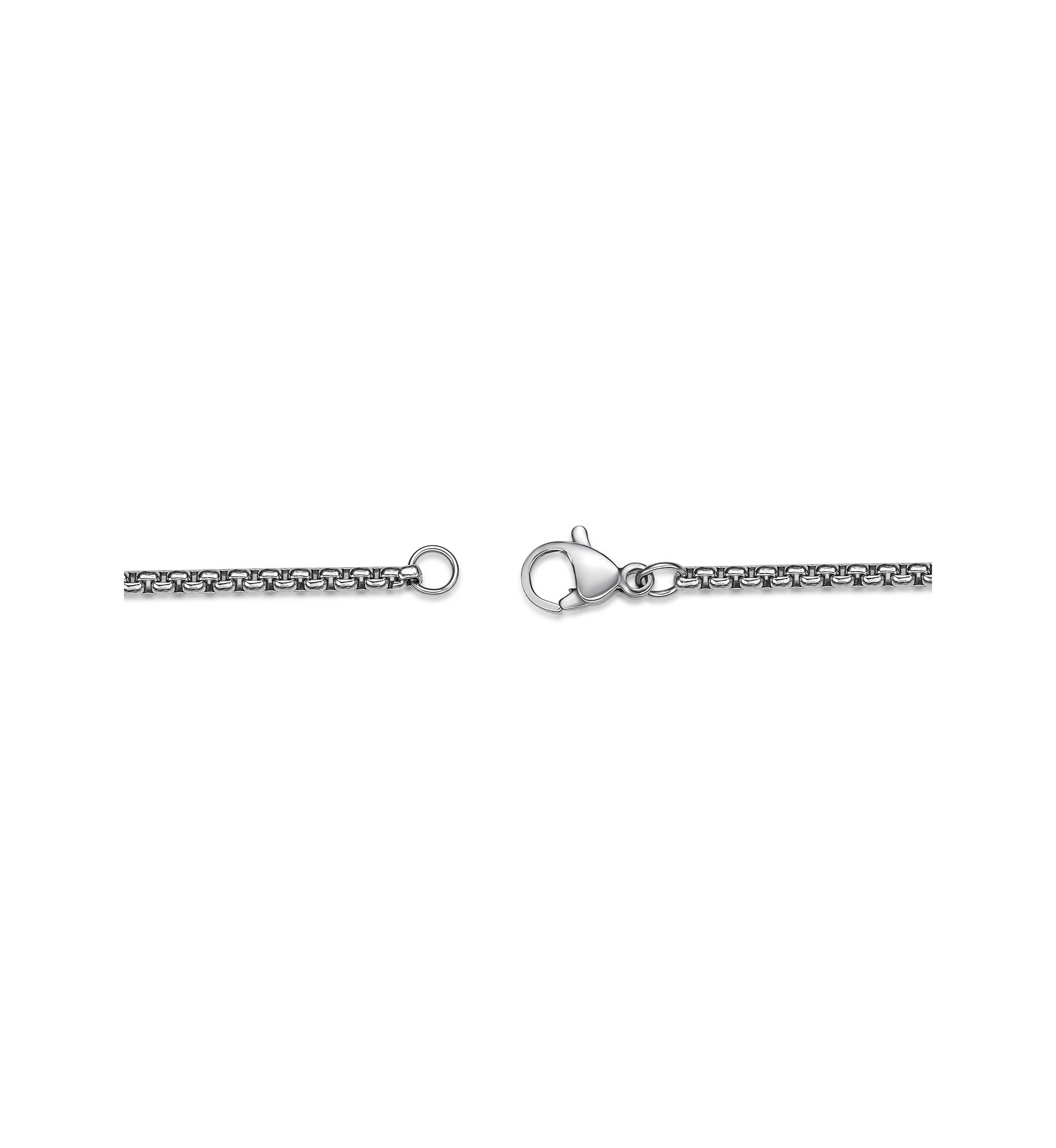 Stainless Steel Cross Pendant With Black Ip And 24" Round Box Chain