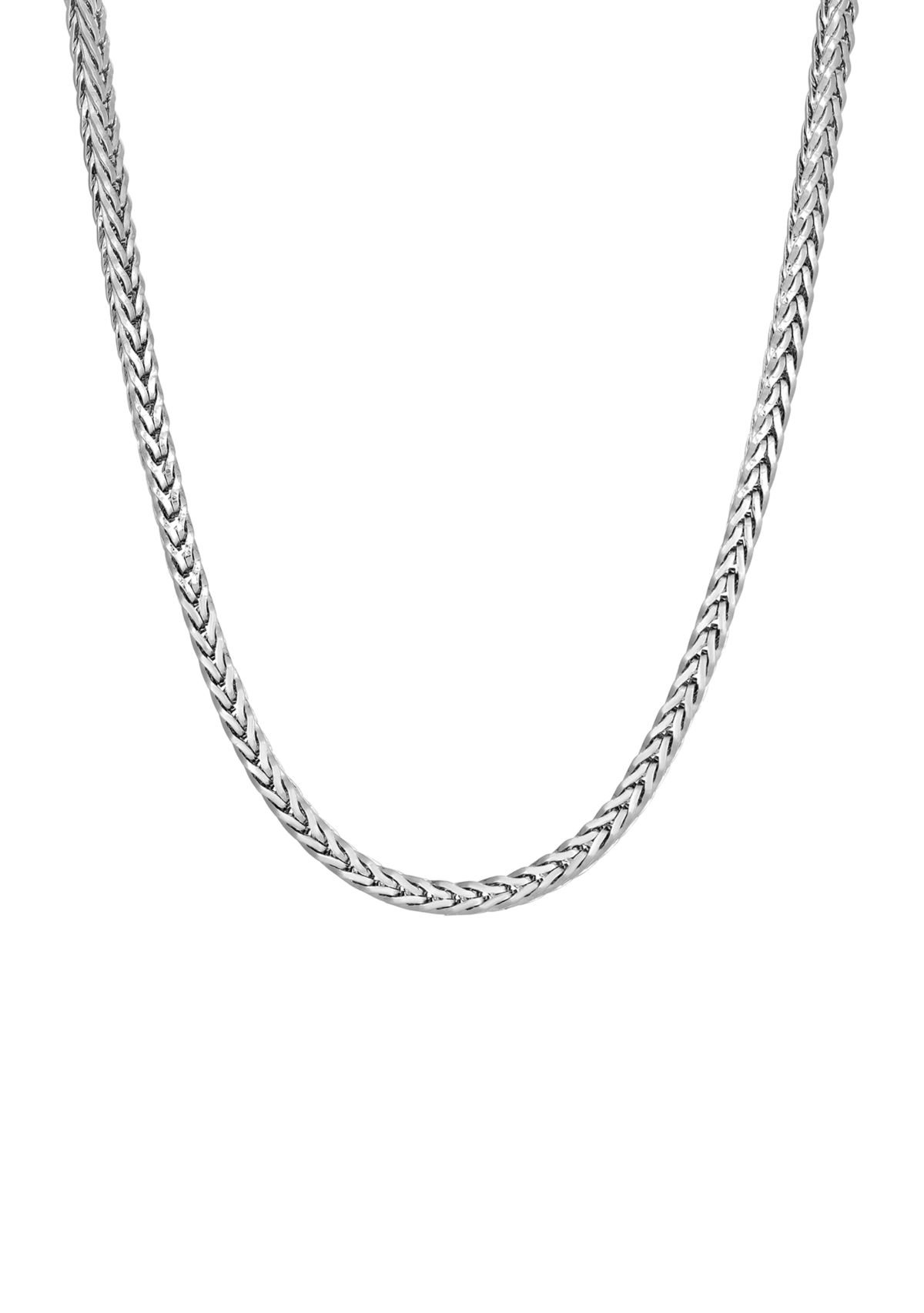 Stainless Steel 3.5 Millimeter Foxtail Chain Necklace, 24 Inch