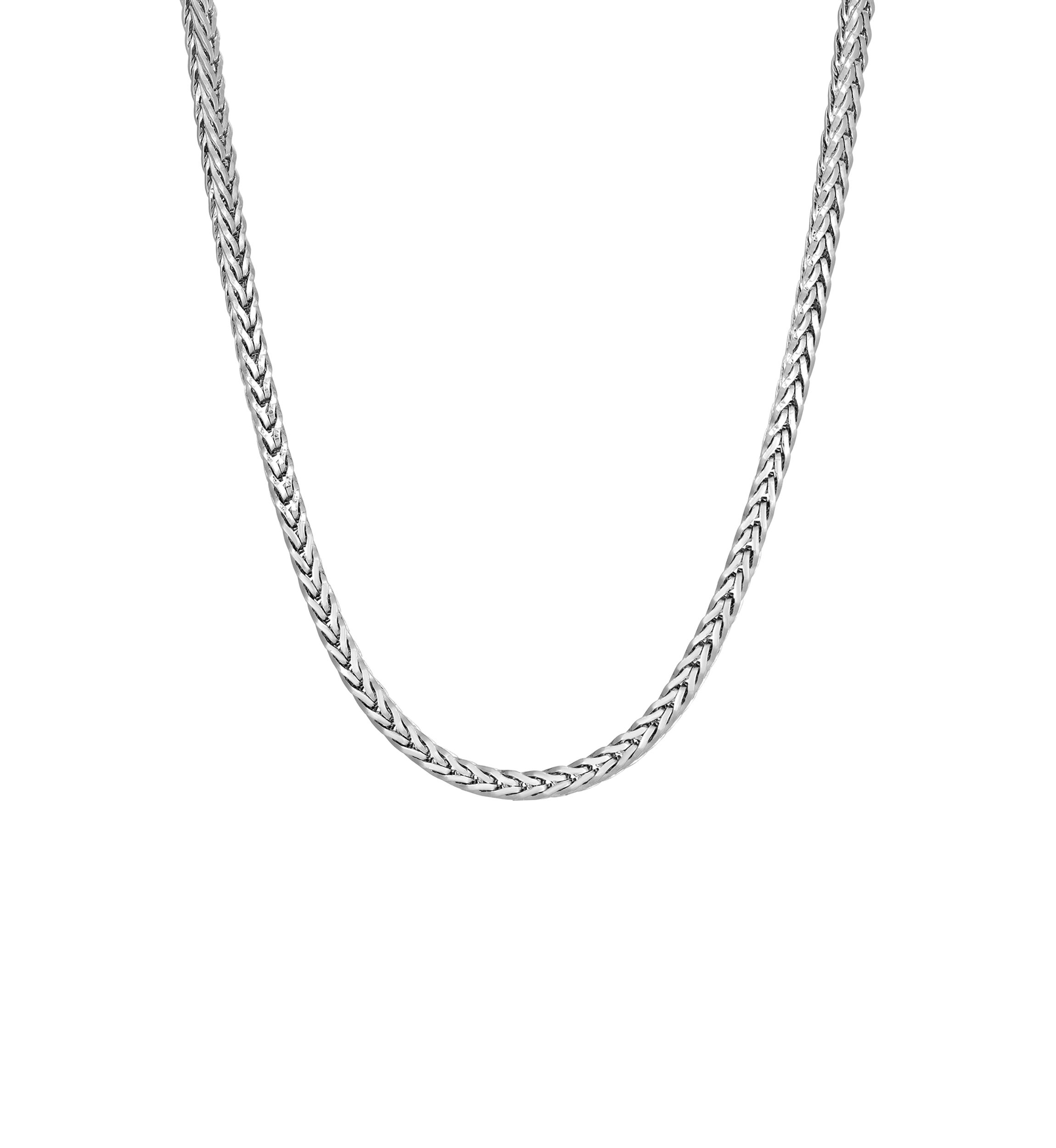 Stainless Steel 3.5 Millimeter Foxtail Chain Necklace, 24 Inch