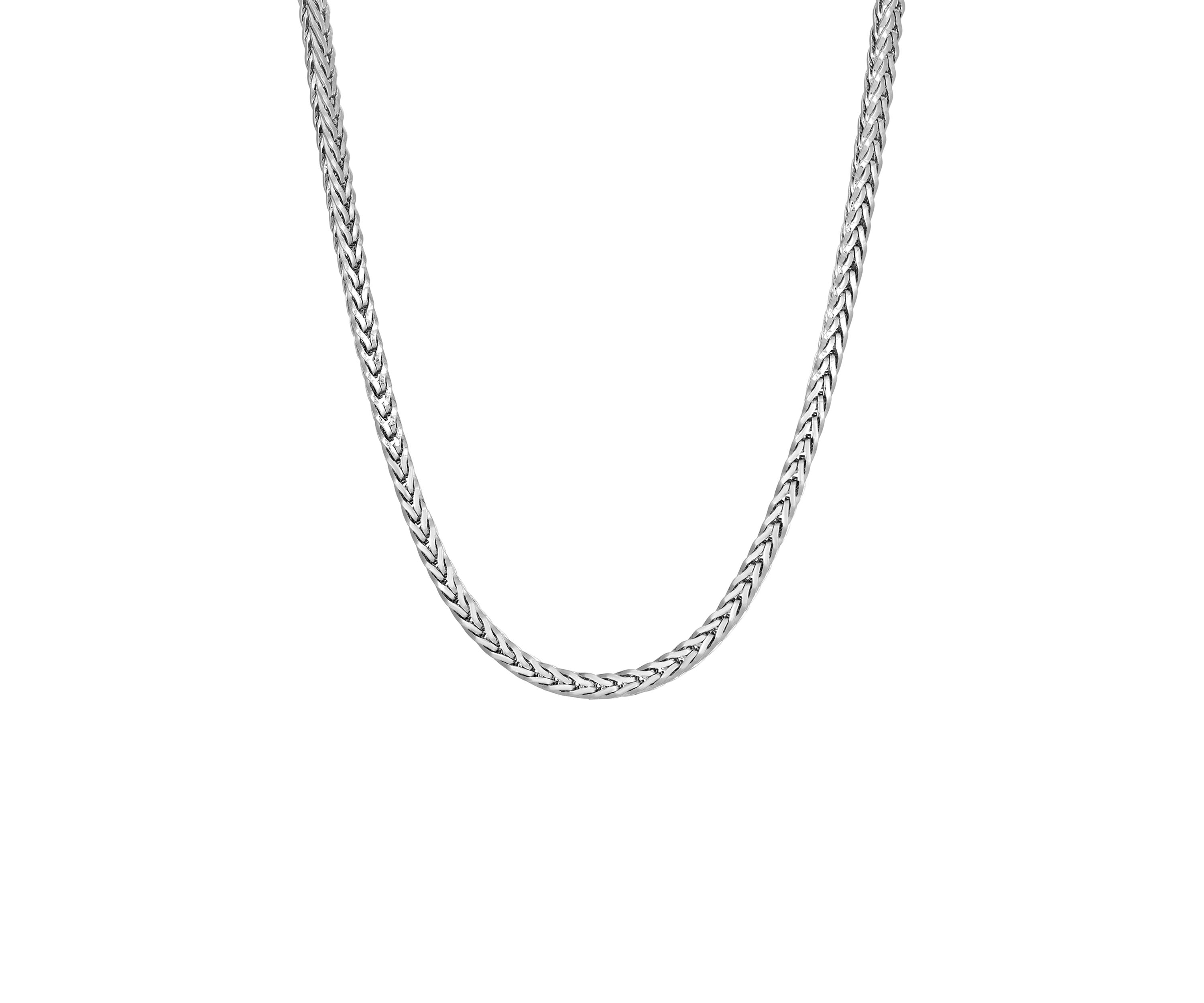 Stainless Steel 3.5 Millimeter Foxtail Chain Necklace, 24 Inch