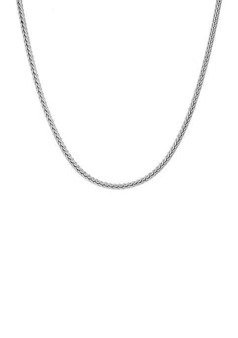 Stainless Steel 3 Millimeter Wheat Chain Necklace, 24 Inch