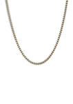 Stainless Steel 4 Millimeter Foxtail Chain Necklace with Two-Tone Gold Tone Ion Plating and Push Lock, 24 Inch