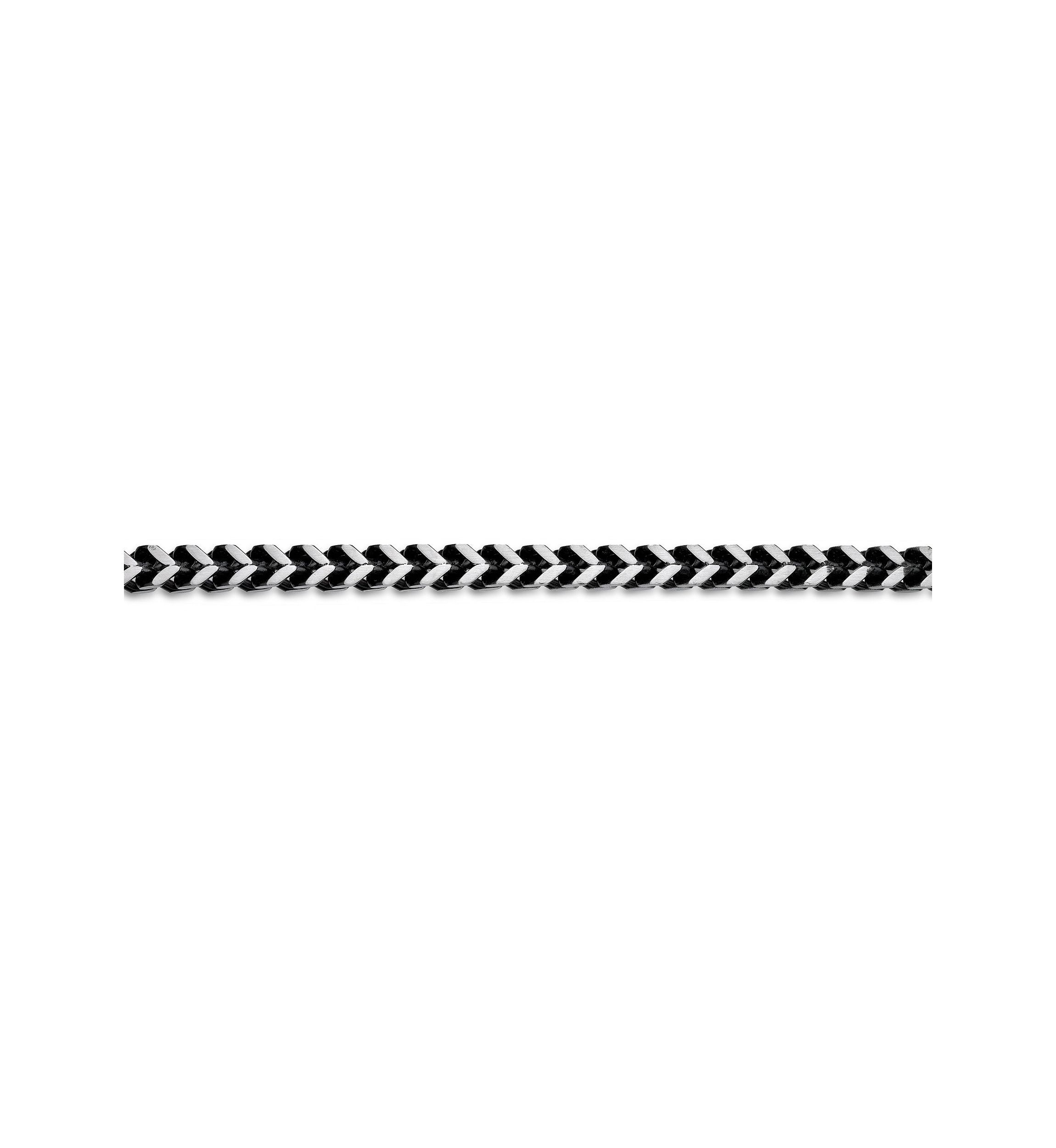 Stainless Steel 6MM Franco Chain Necklace with Black Ion Plating and Push Lock, 22" Length