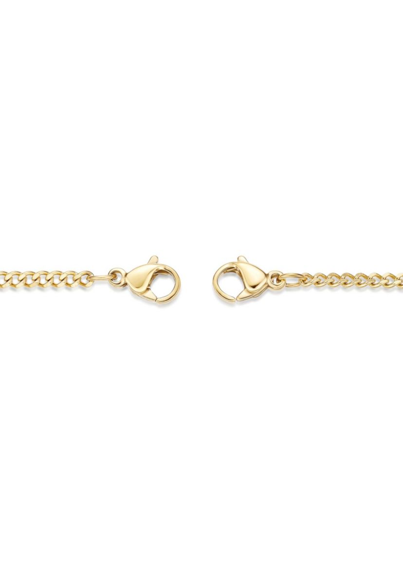 Stainless Steel 2.2MM Curb Chain Mask Holder Necklace with Gold Ion Plating, 26” Length