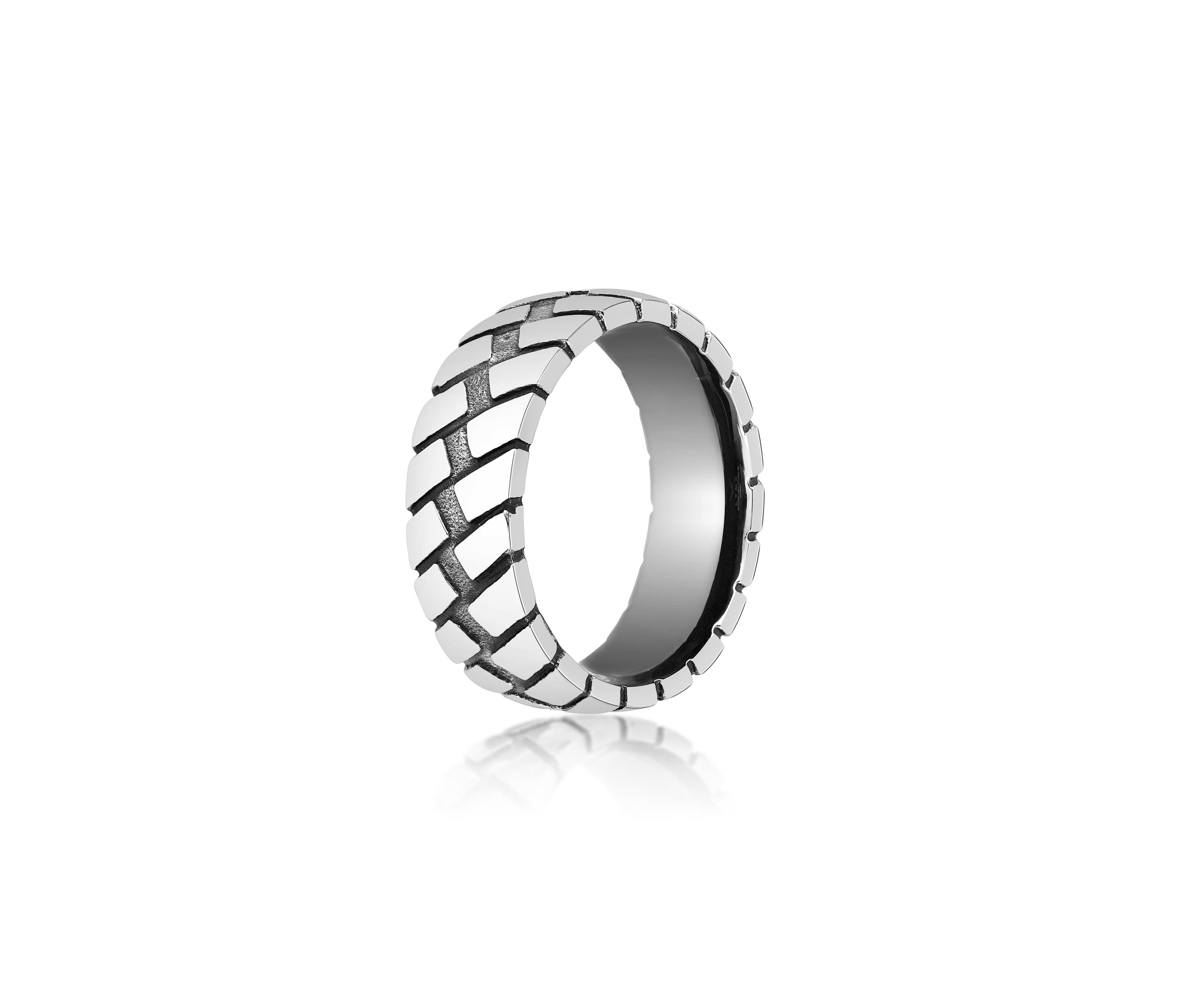 Stainless Steel Ring With Black Ip