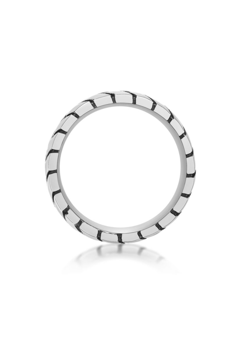 Stainless Steel Ring With Black Ip