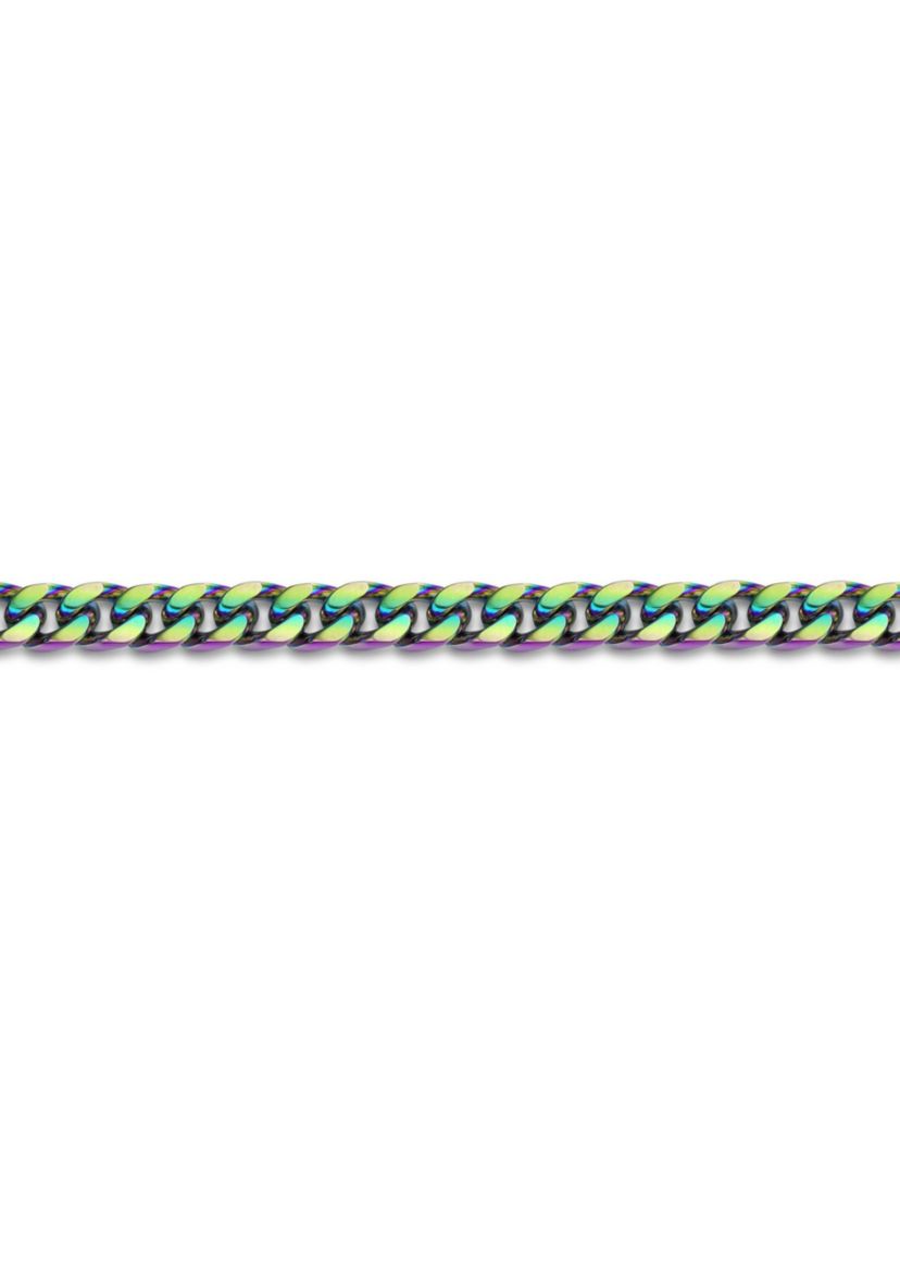 Stainless Steel 5MM Curb Chain Necklace with Multi Color Ip, 20" Length
