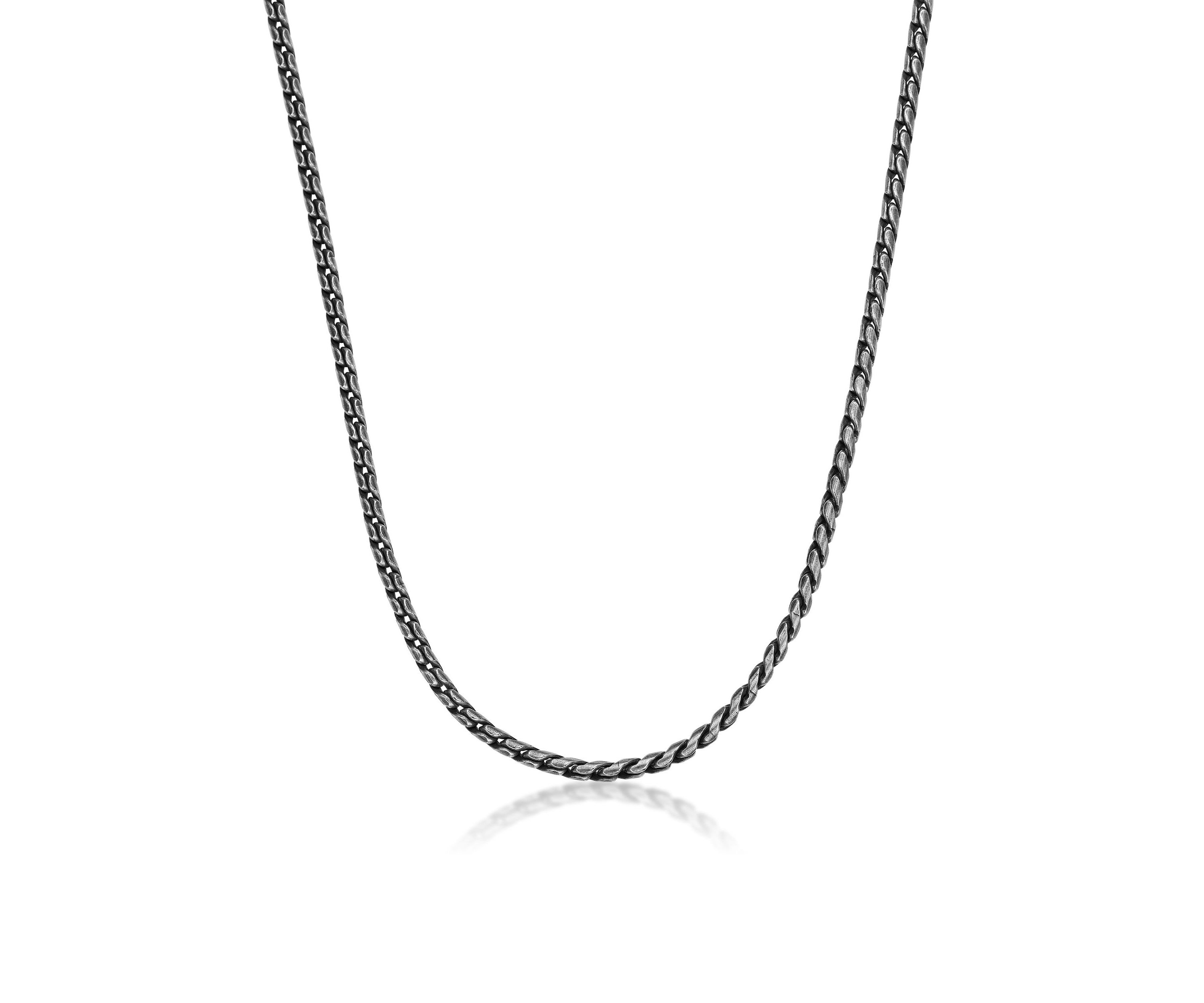 Stainless Steel 5MM Rope Chain Necklace with Antique Finish, 18" Length