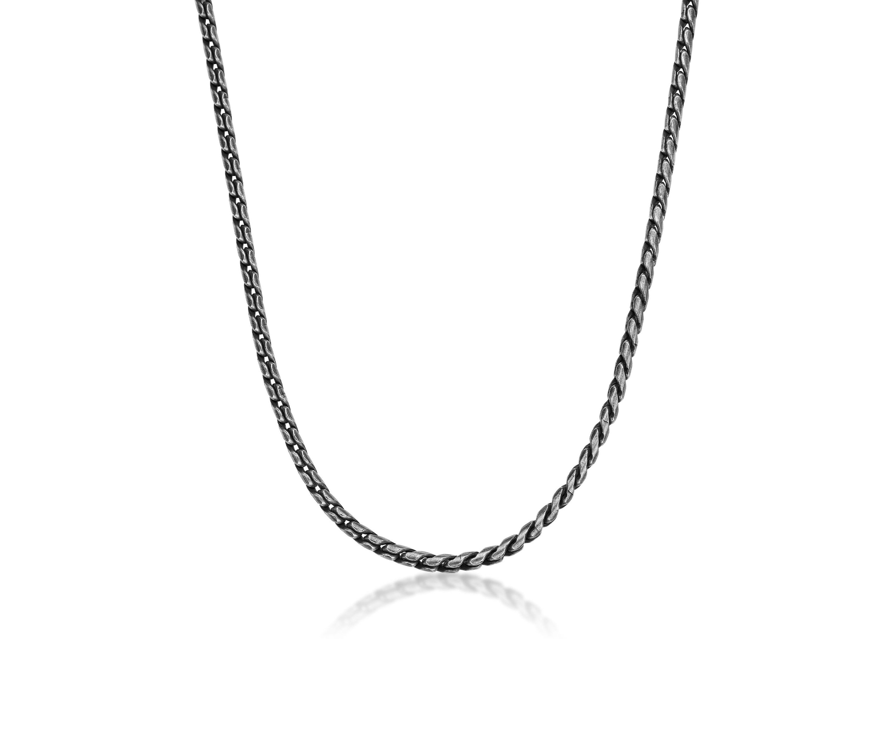 Stainless Steel 5MM Rope Chain Necklace with Antique Finish, 20" Length