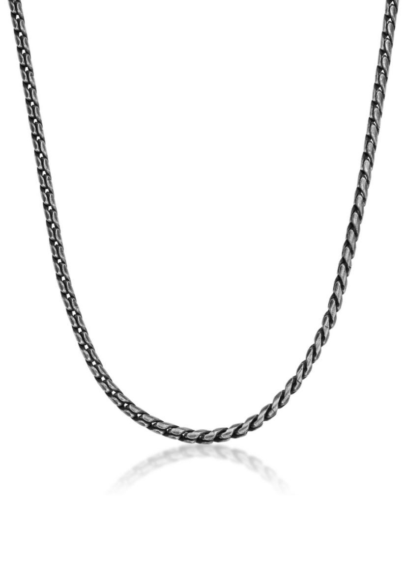 Stainless Steel 5MM Rope Chain Necklace with Antique Finish, 20" Length