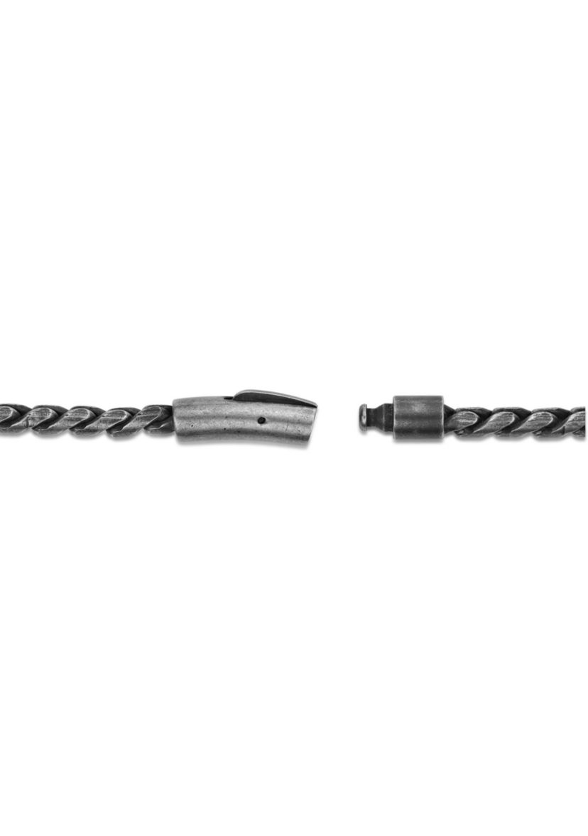 Stainless Steel 5MM Rope Chain Necklace with Antique Finish, 20" Length
