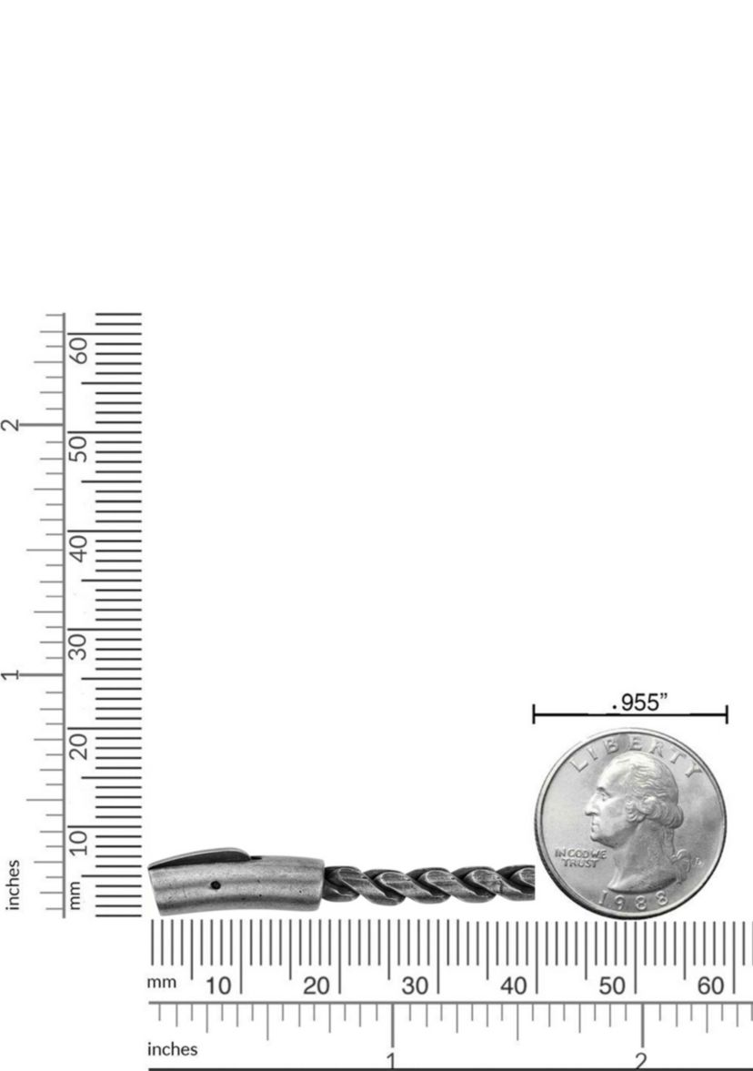 Stainless Steel 5MM Rope Chain Necklace with Antique Finish, 20" Length
