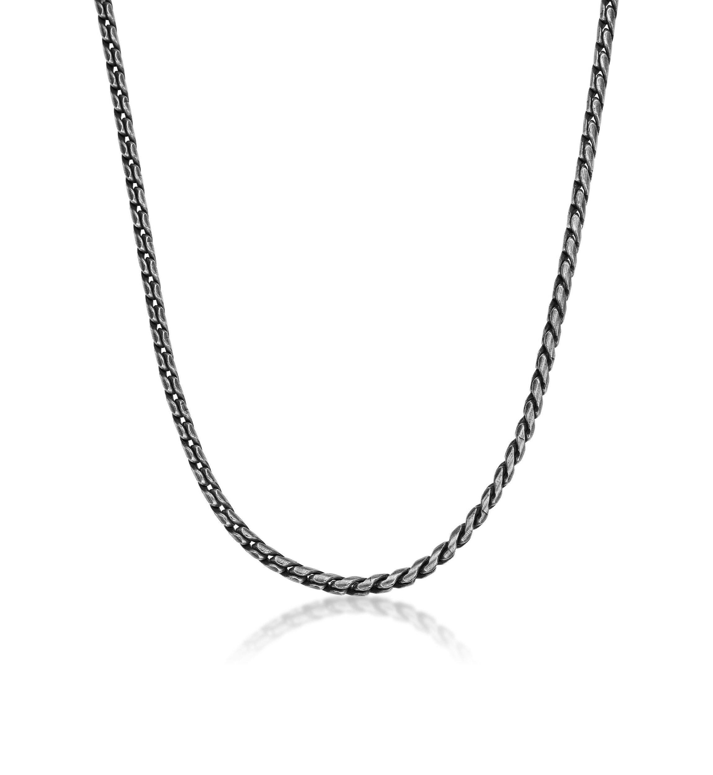 Stainless Steel 5MM Rope Chain Necklace with Antique Finish, 24" Length