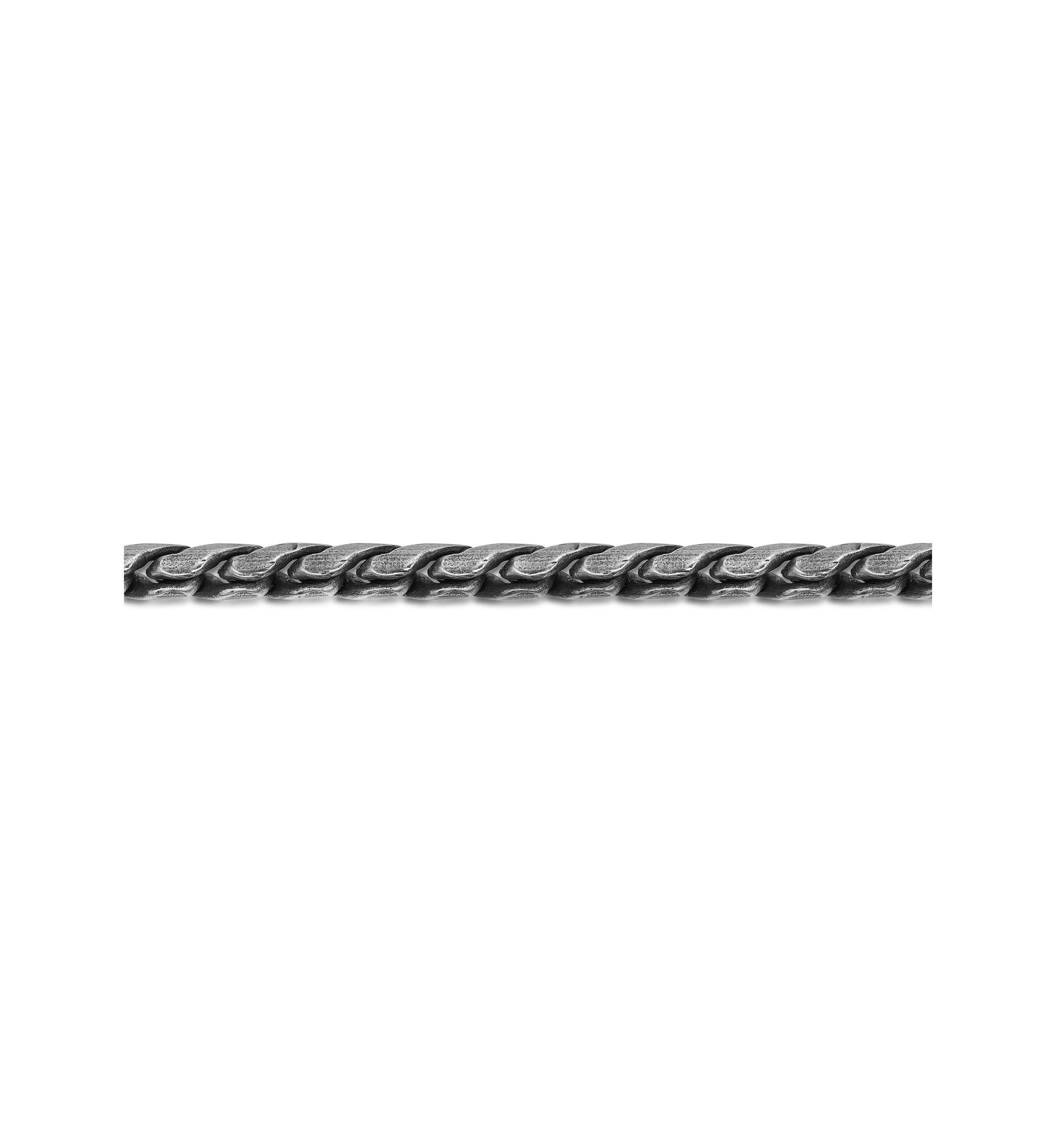 Stainless Steel 5MM Rope Chain Necklace with Antique Finish, 24" Length