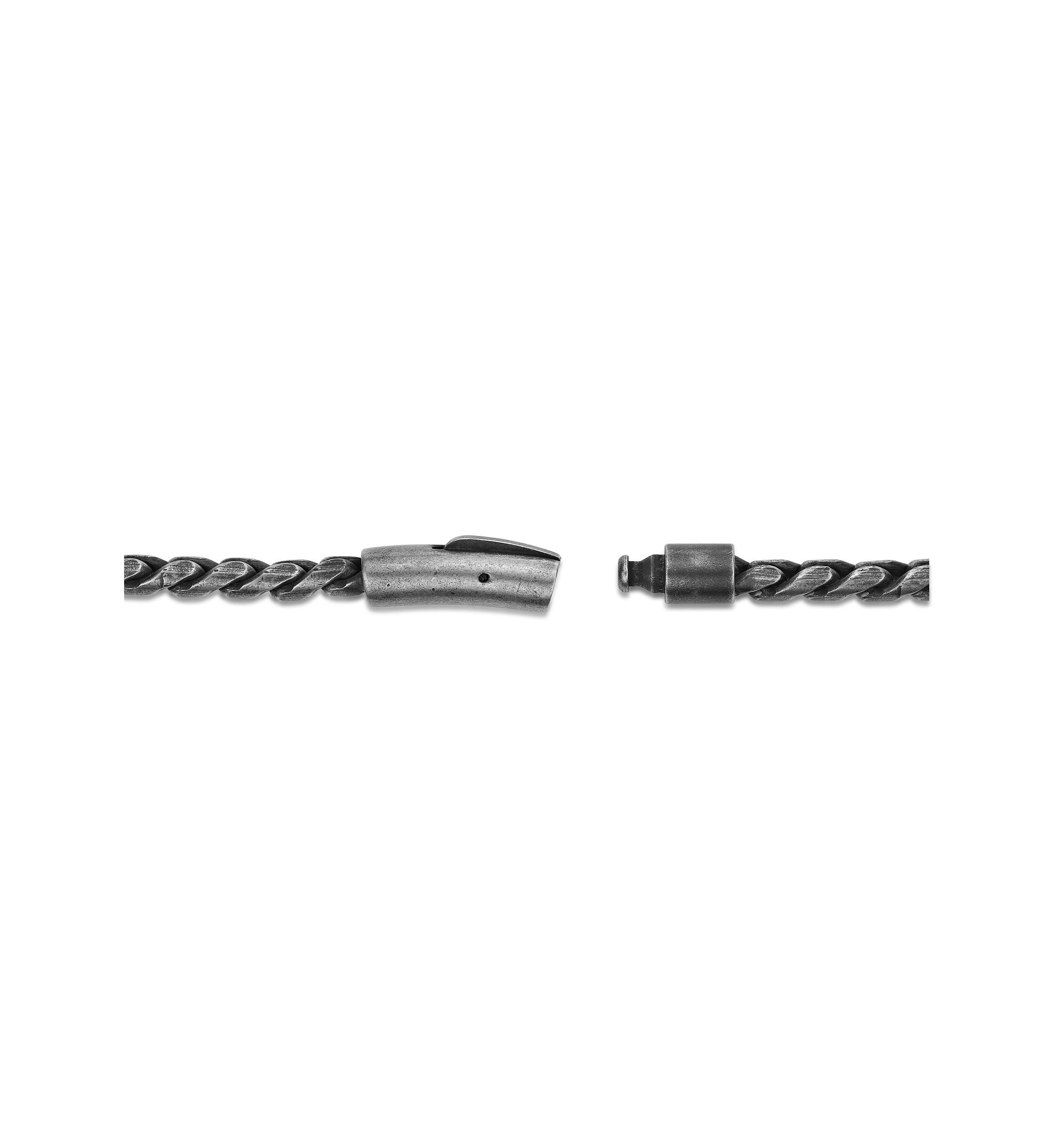Stainless Steel 5MM Rope Chain Necklace with Antique Finish, 24" Length