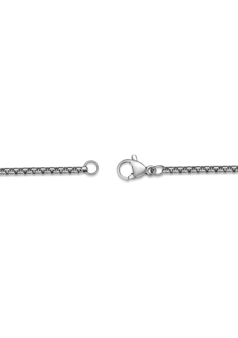 Stainless Steel and Wood Cross Pendant with 24" Round Box Chain