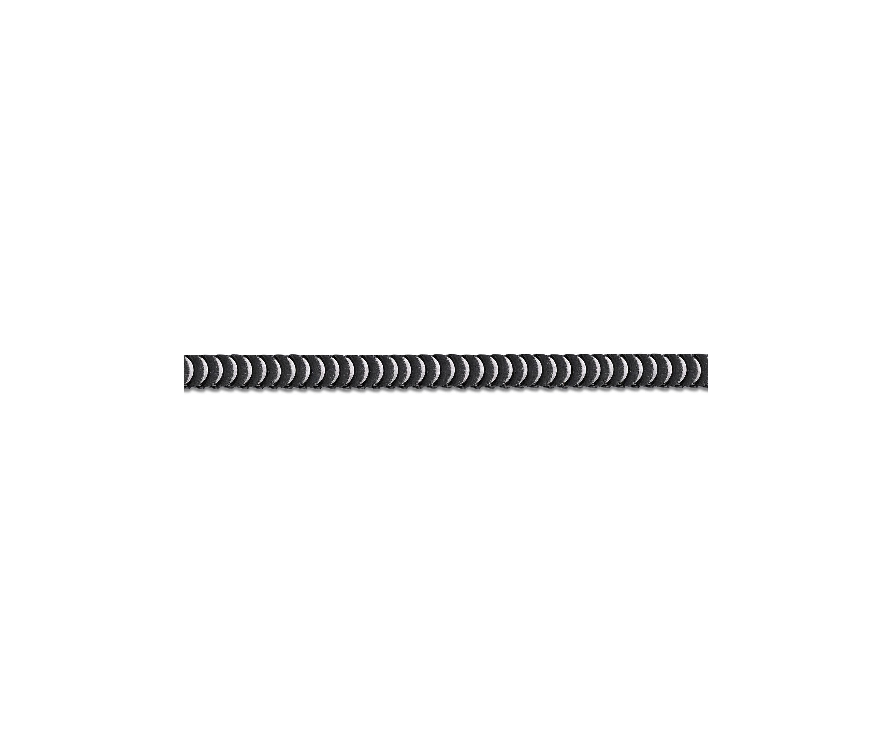 Stainless Steel 4MM Cobra Chain Necklace with Black Ip, 24" Length