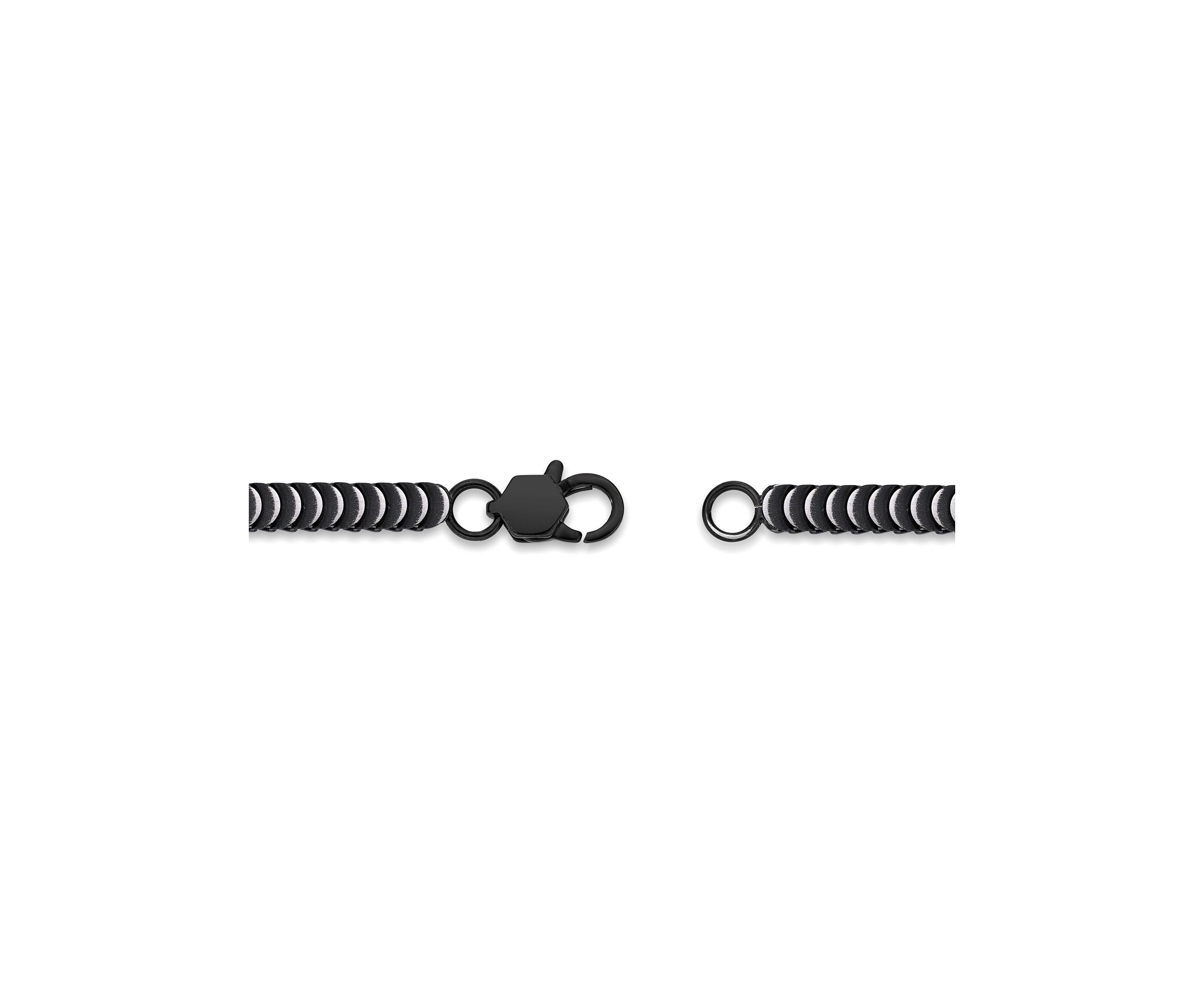 Stainless Steel 4MM Cobra Chain Necklace with Black Ip, 24" Length