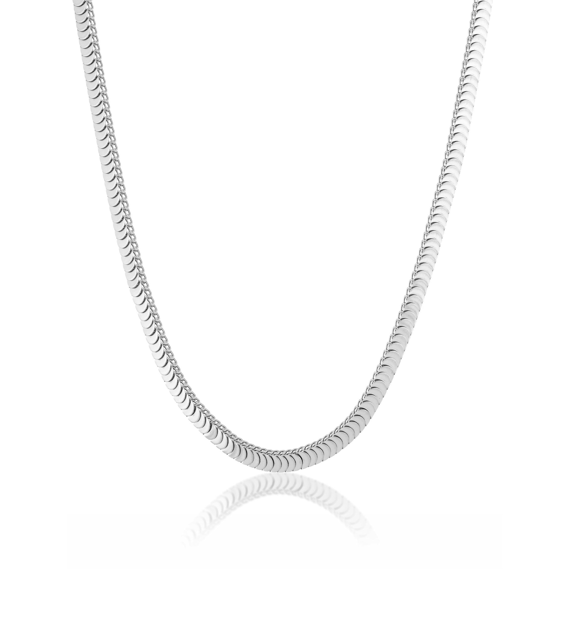 Stainless Steel 4MM Cobra Chain Necklace, 24" Length