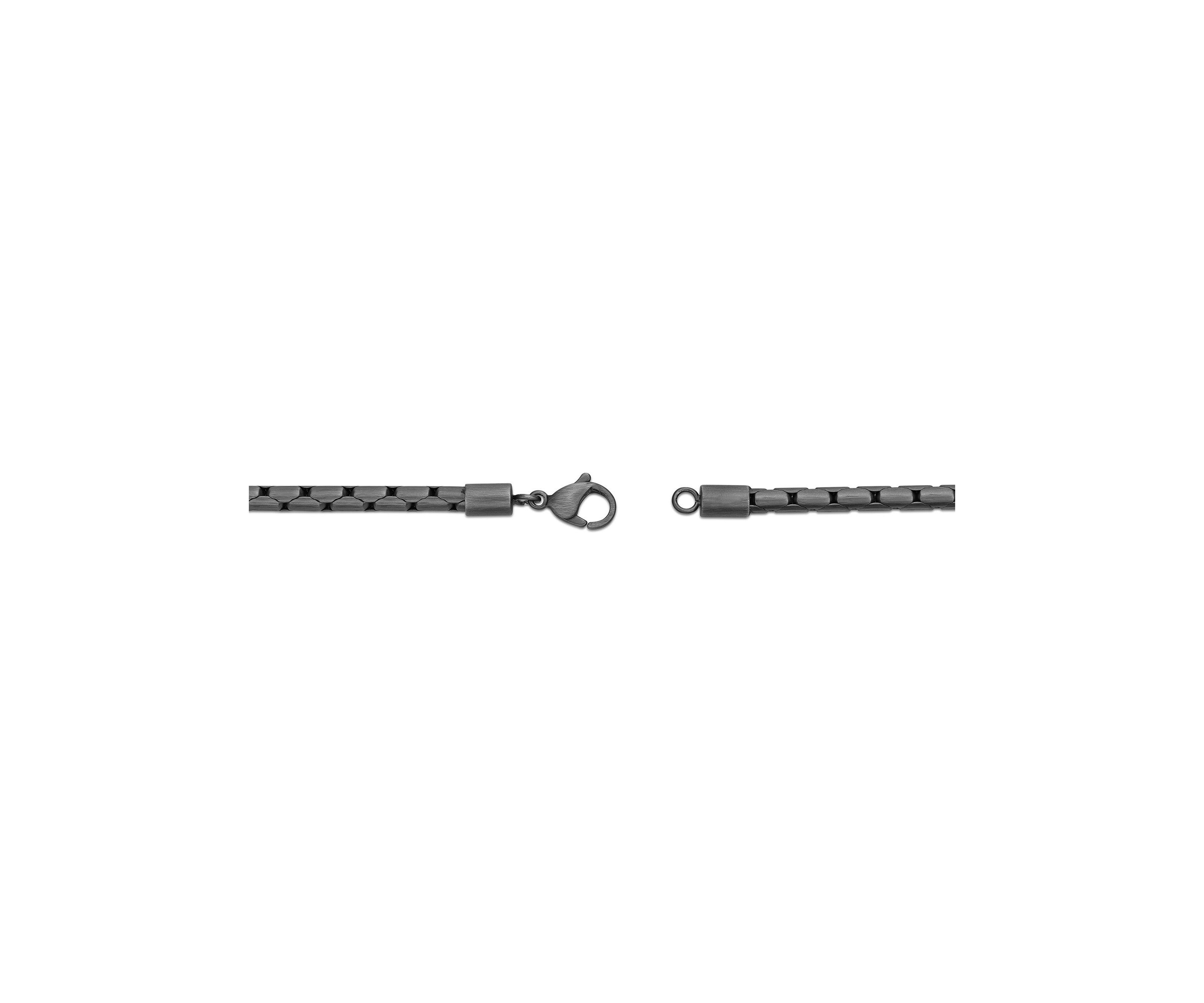 Stainless Steel 4MM Snake Chain Necklace with Gun Metal Gray Ip, 24" Length