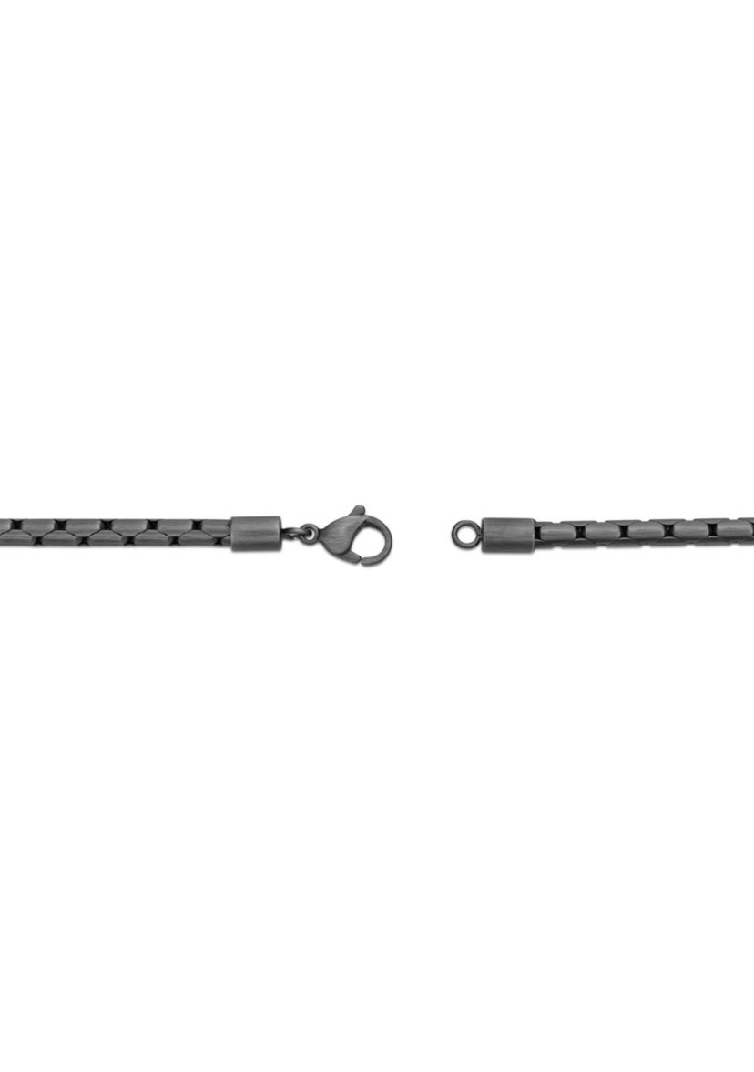 Stainless Steel 4MM Snake Chain Necklace with Gun Metal Gray Ip, 24" Length