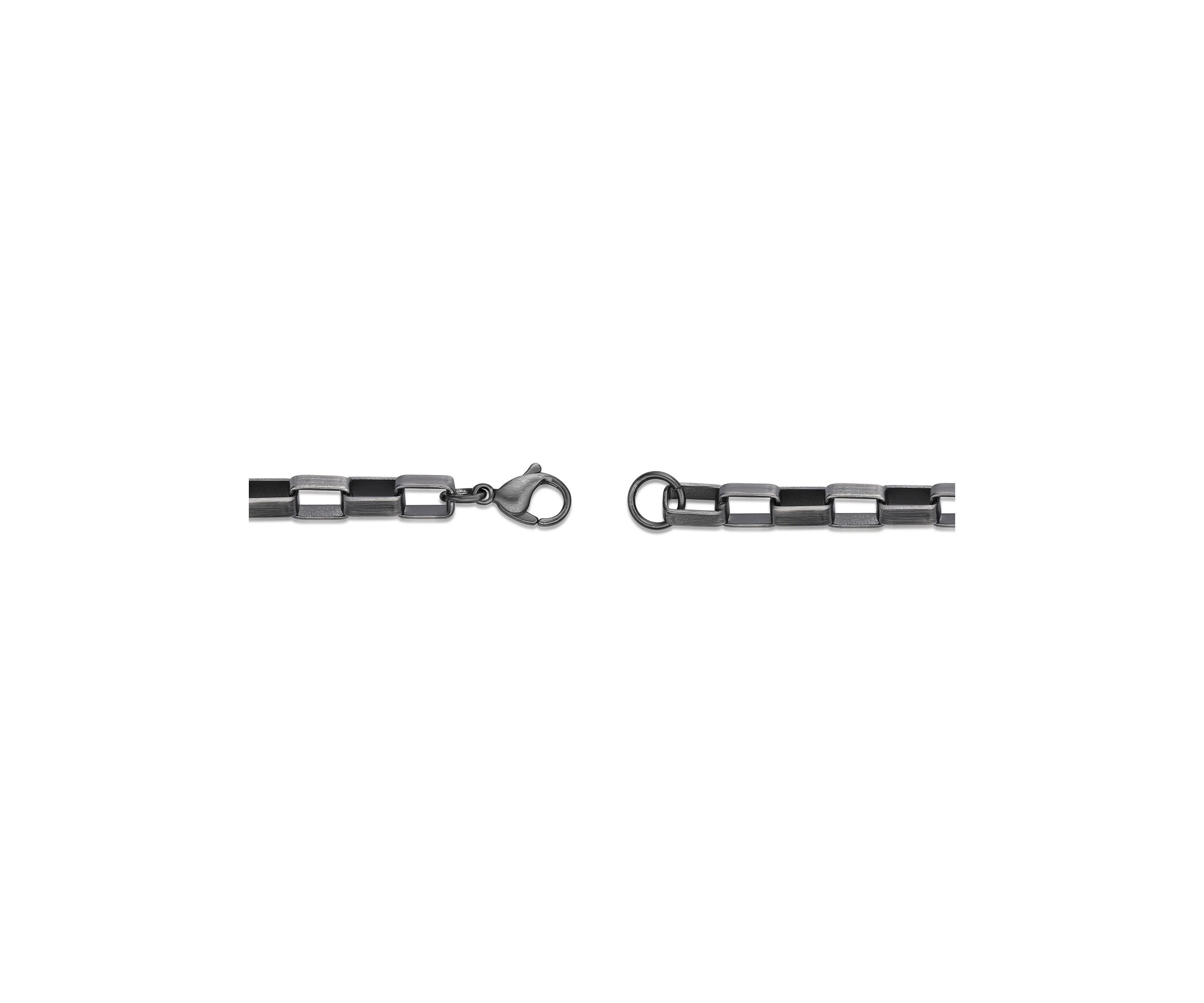 Stainless Steel 5MM Link Chain Necklace with Gun Metal Gray Finish, 24" Length
