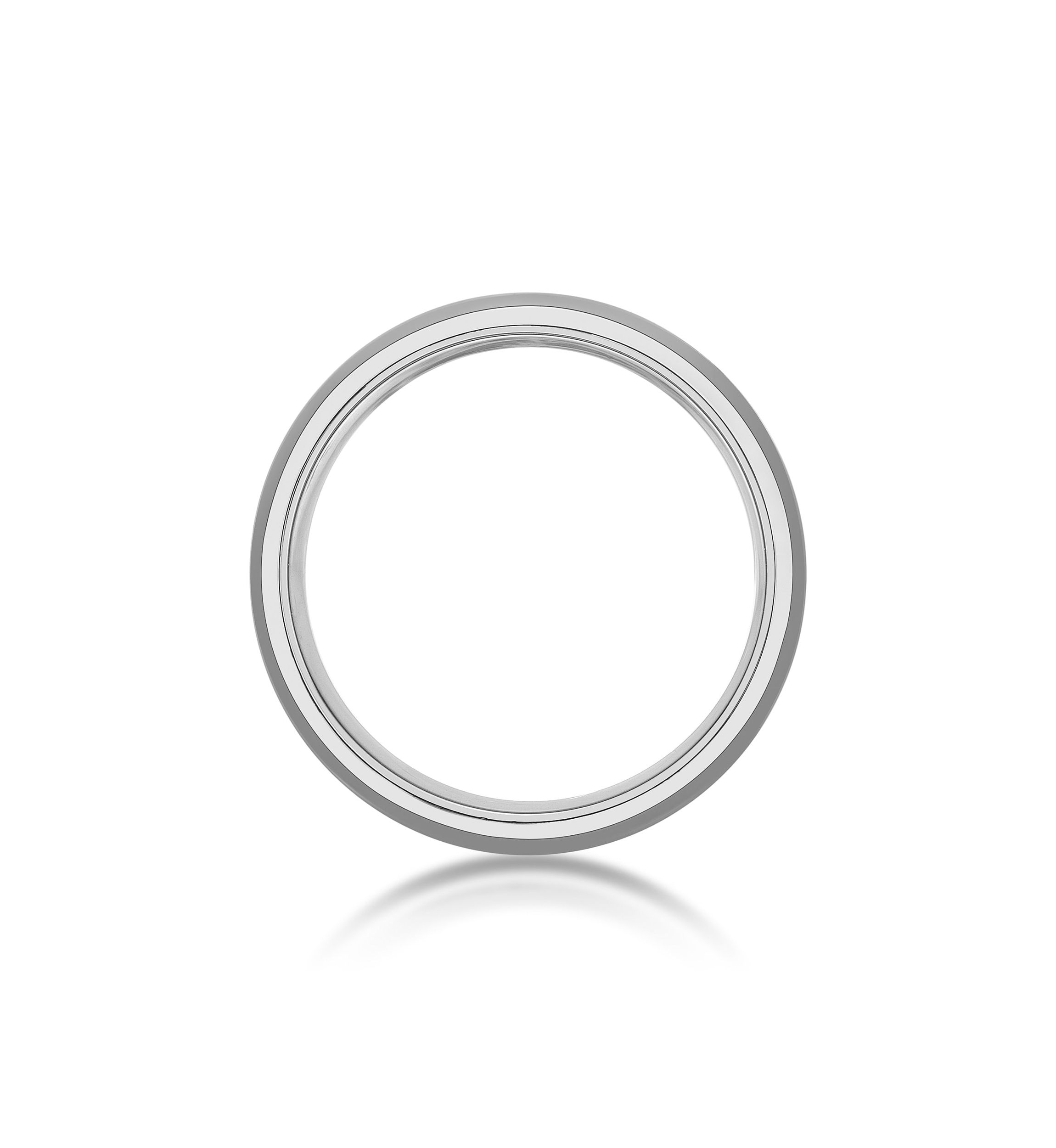 Stainless Steel Ring With Whisky Barrel Wood Inlay And Clear Resin