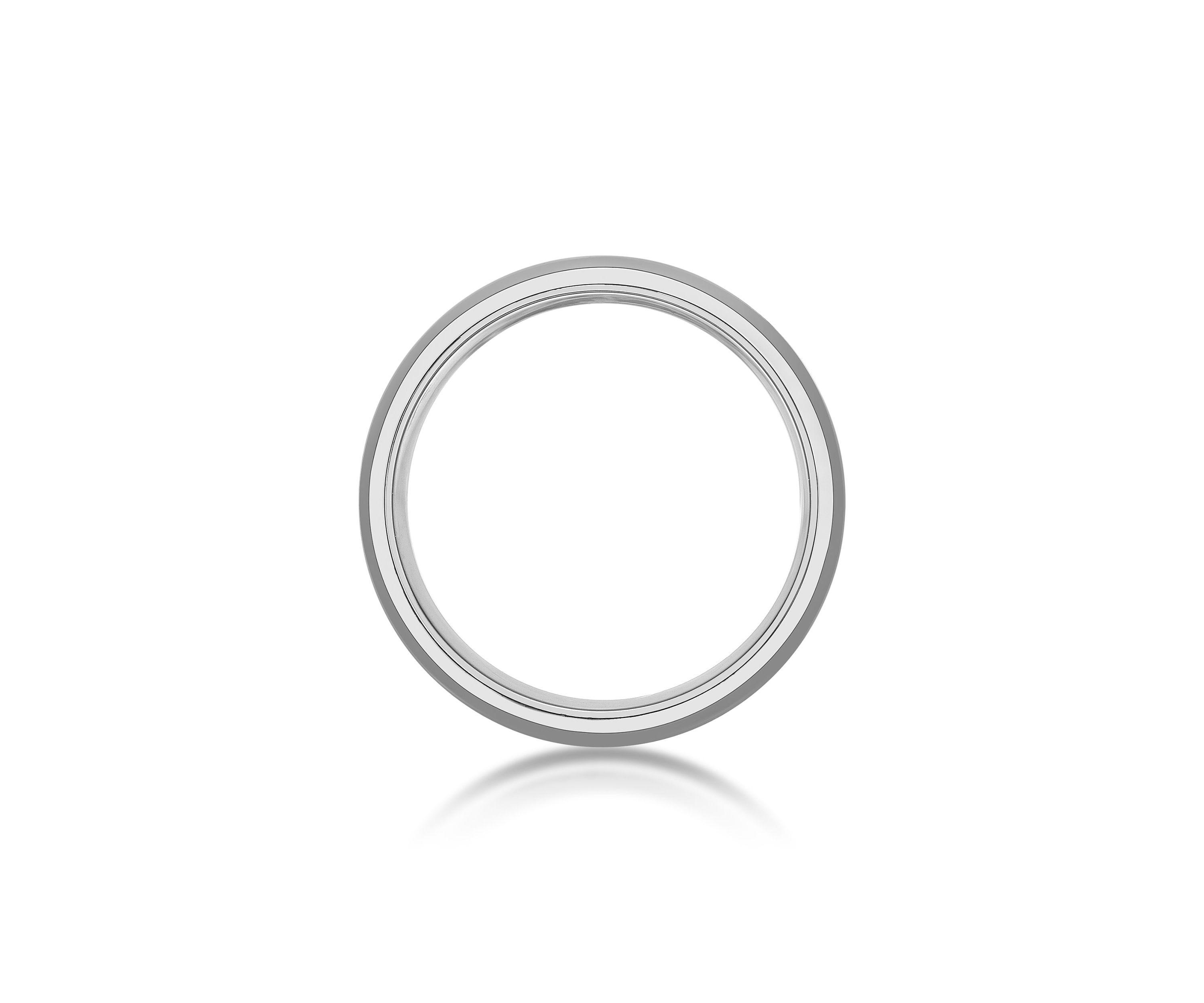 Stainless Steel Ring With Whisky Barrel Wood Inlay And Clear Resin