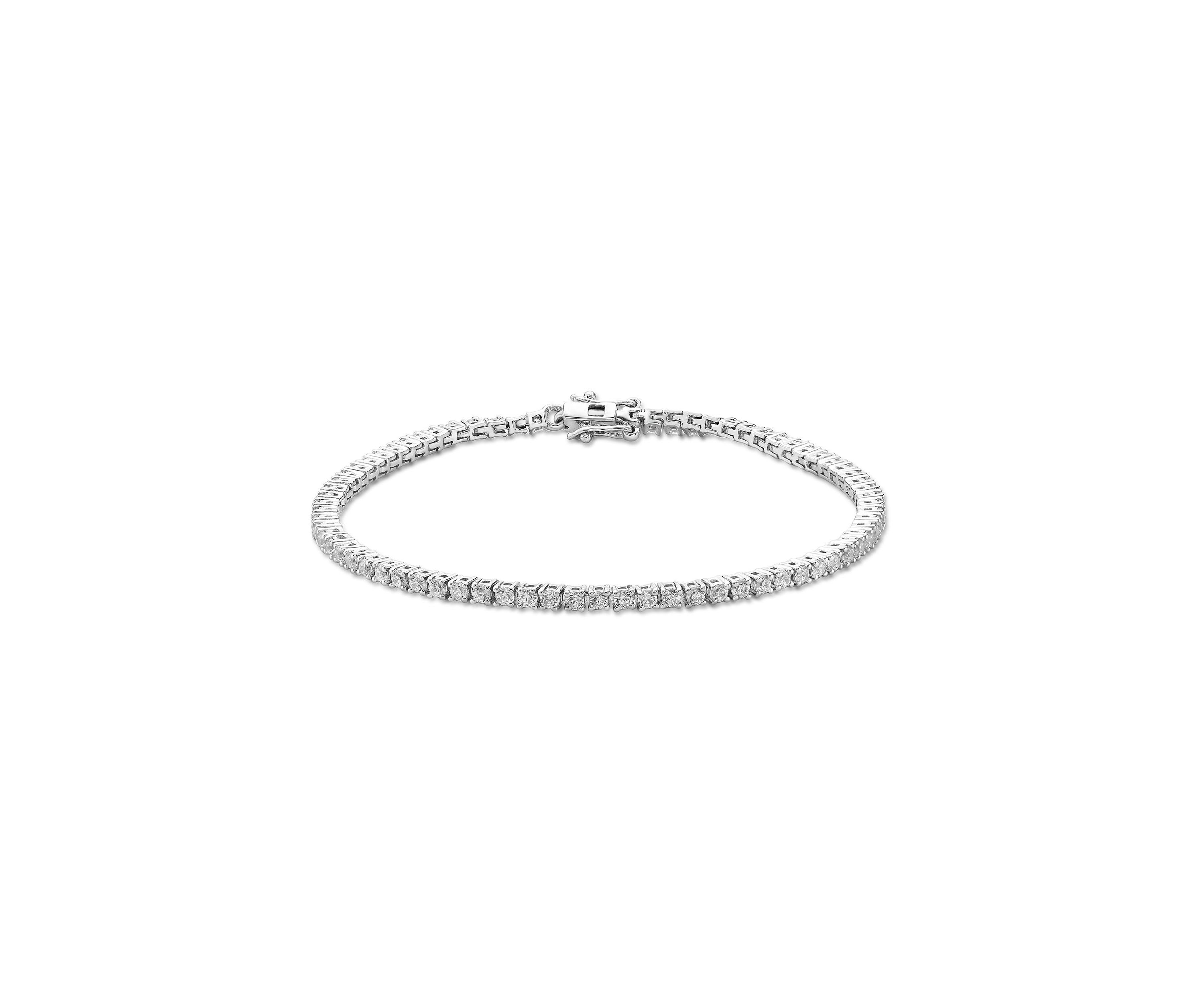 Lab Created 3 ct. TDW Lab Grown Diamond Bracelet in Sterling Silver