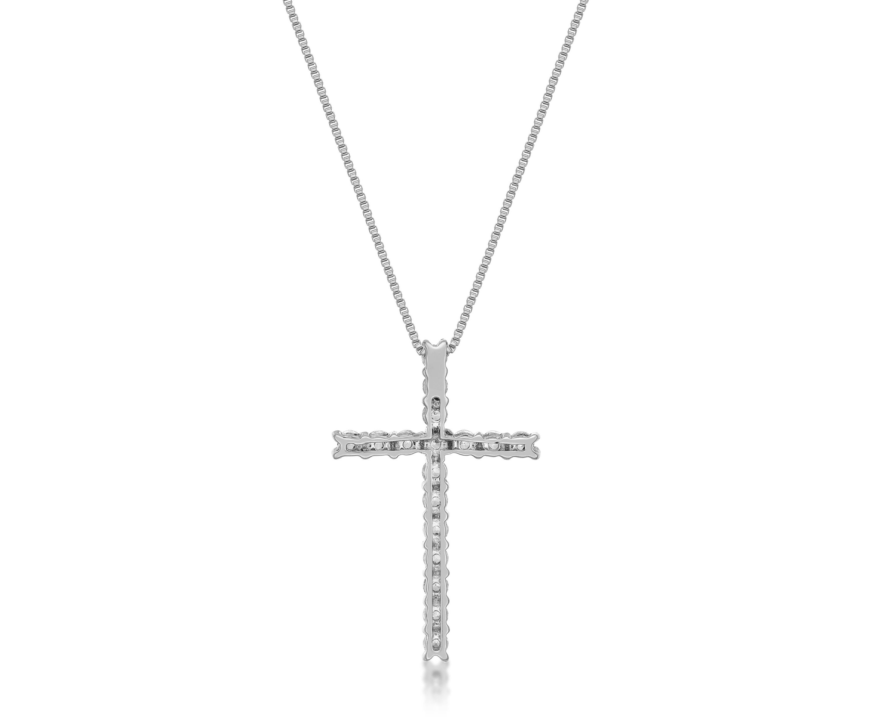 Lab Created 1/4 ct. TDW Lab Grown Diamond Cross Pendant in 10K White Gold