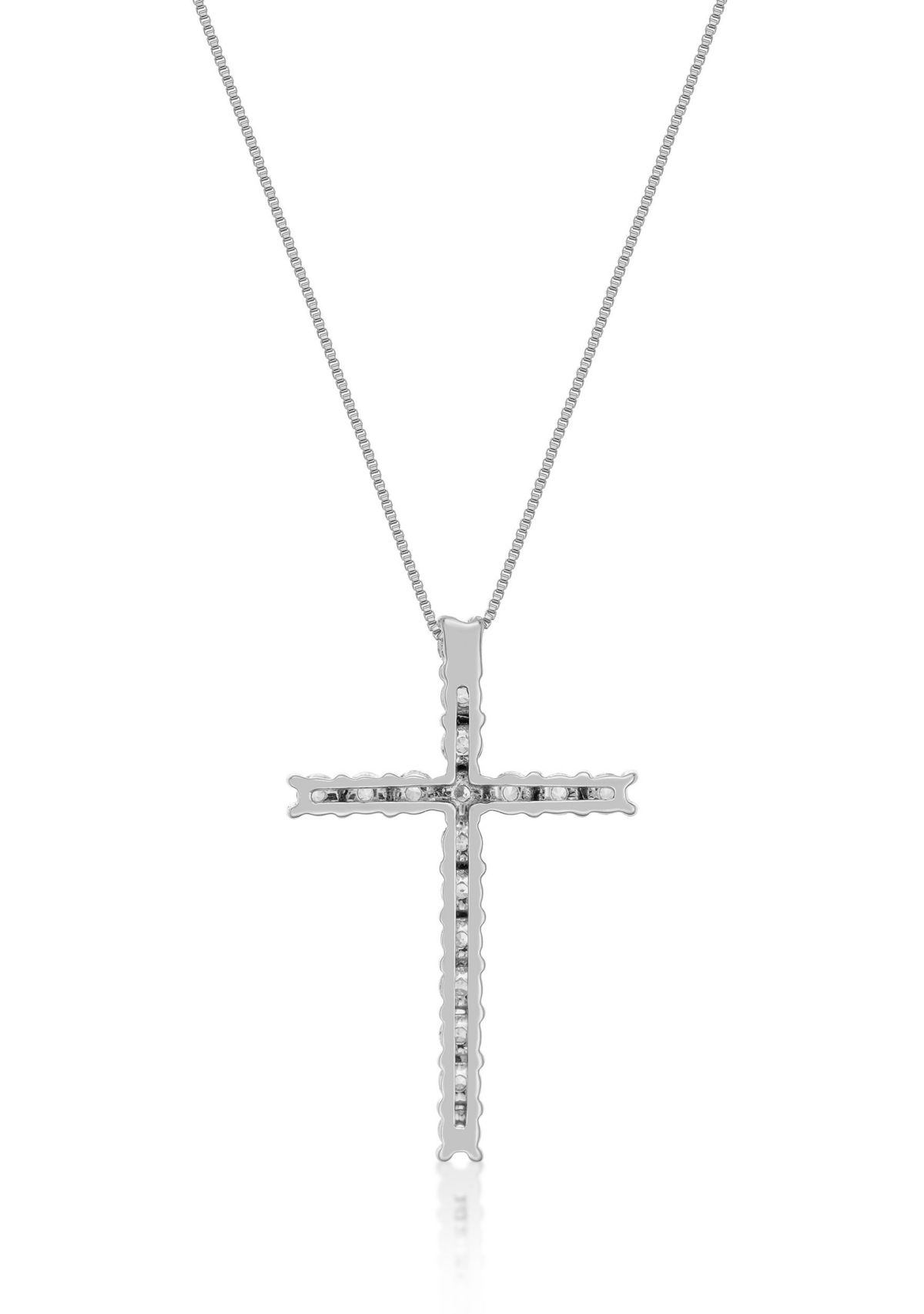 Lab Created 5/8 ct. TDW Lab Grown Diamond Cross Pendant in 10K White Gold