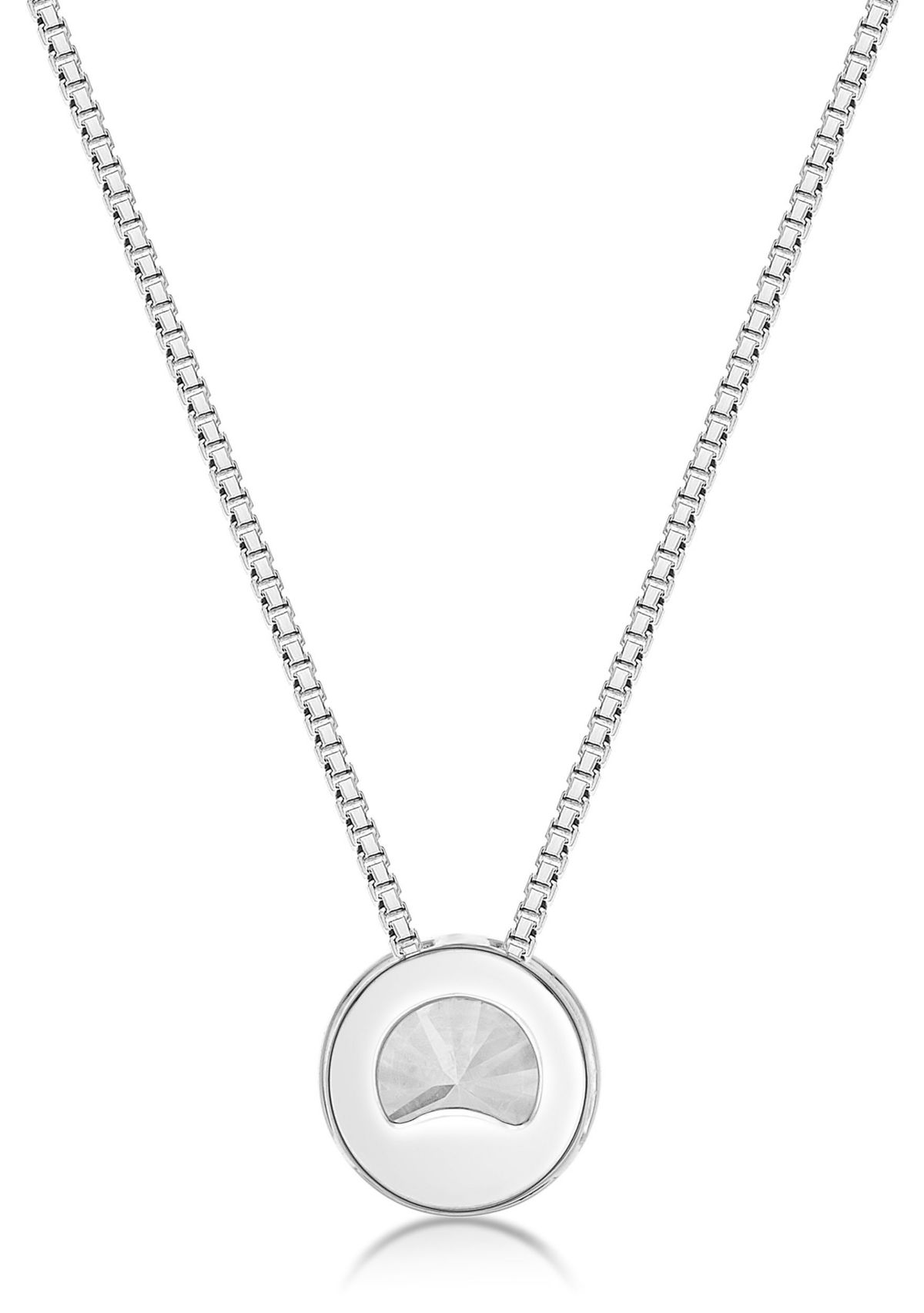 Lab Created 1/2 ct. TDW Lab Grown Diamond Bezel Solitaire Pendant in 10K White Gold