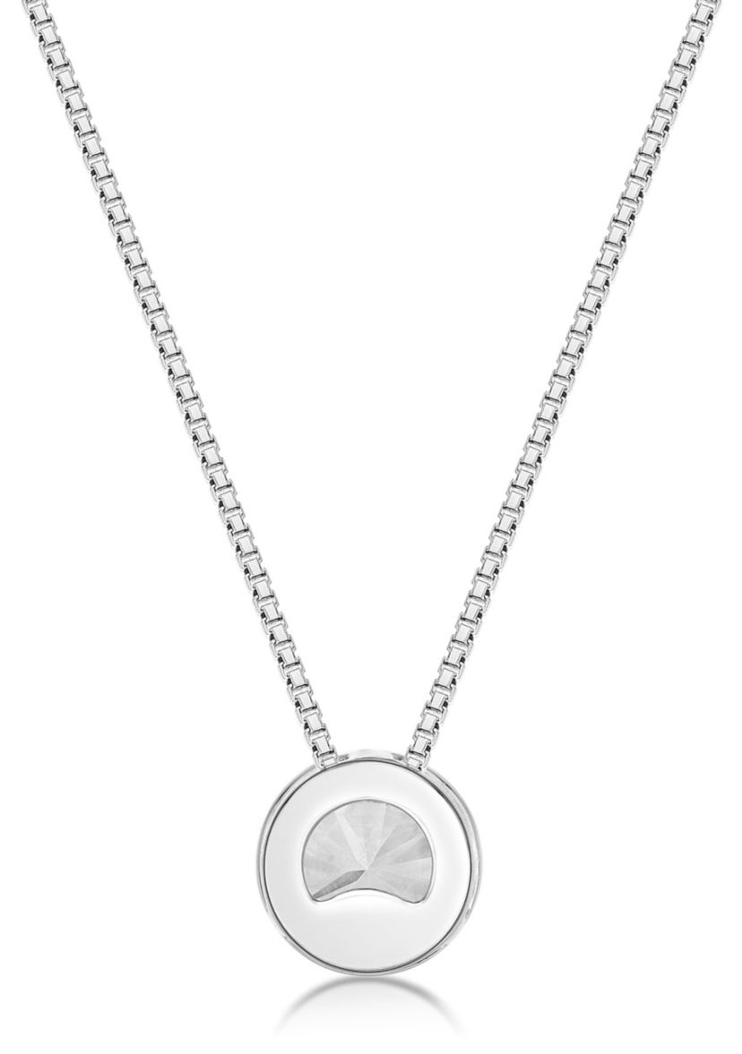 Lab Created 1/2 ct. TDW Lab Grown Diamond Bezel Solitaire Pendant in 10K White Gold