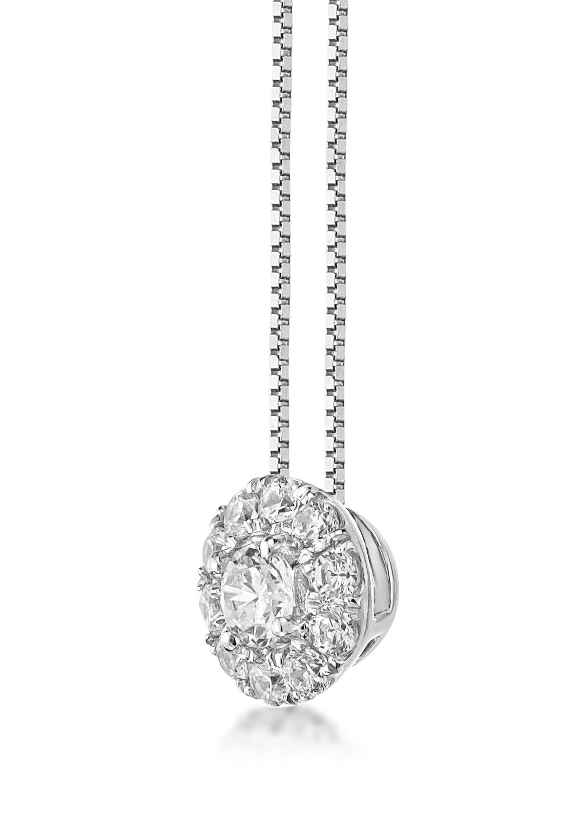 Lab Created 1/4 ct. TDW Lab Grown Diamond Flower Pendant in 10K White Gold