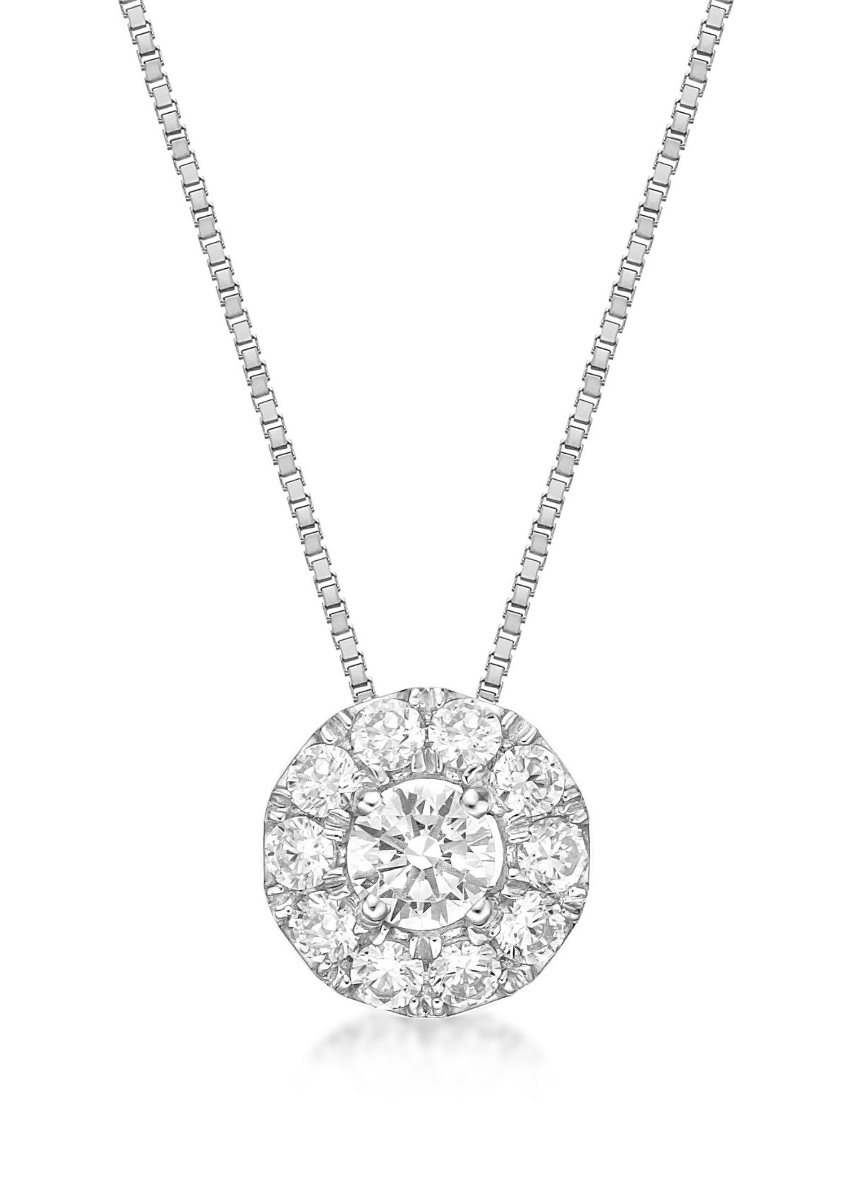 Lab Created 3/8 ct. TDW Lab Grown Diamond Flower Pendant in 10K White Gold