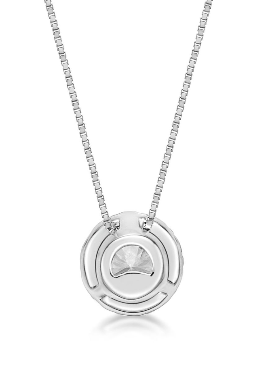 Lab Created 3/8 ct. TDW Lab Grown Diamond Flower Pendant in 10K White Gold