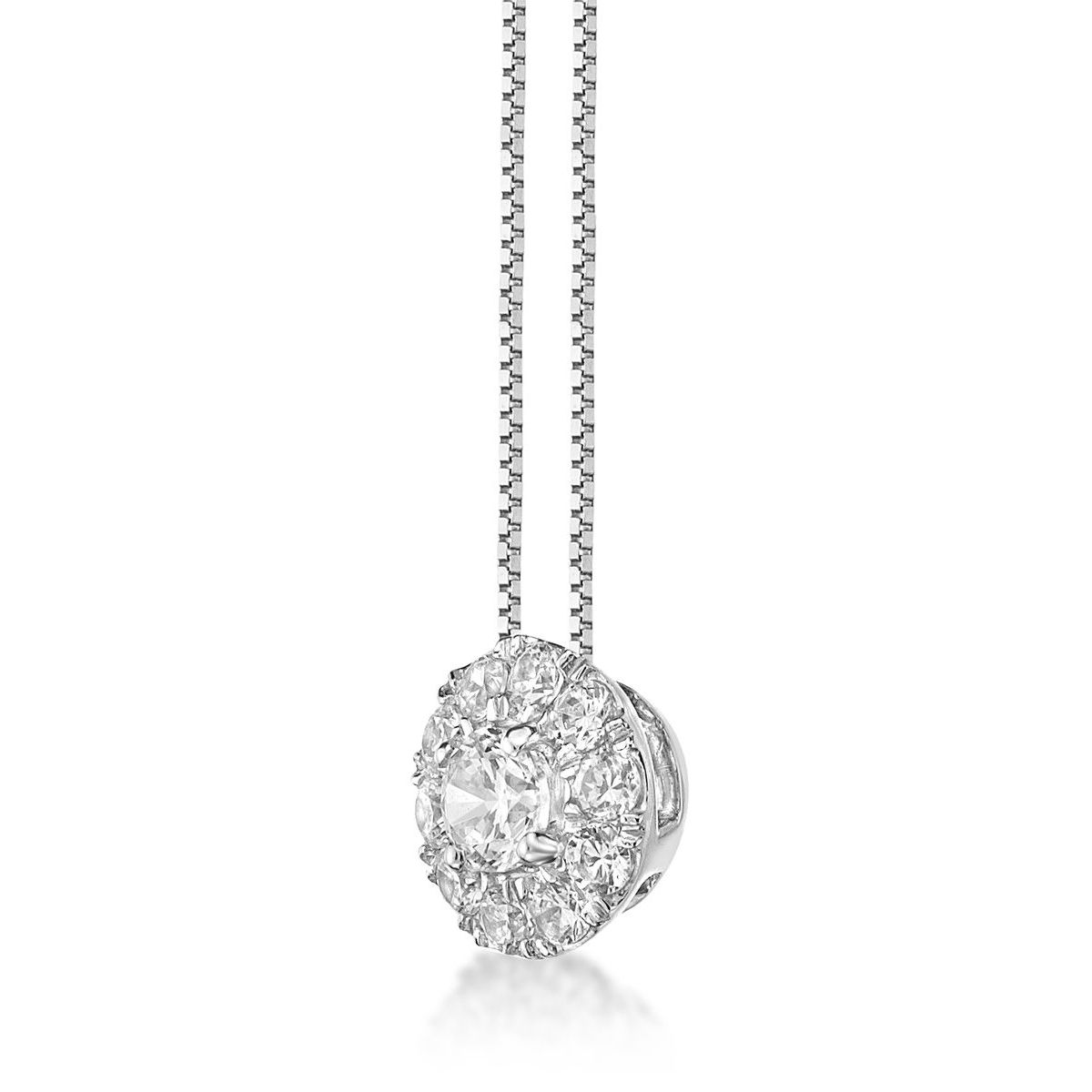 Lab Created 3/8 ct. TDW Lab Grown Diamond Flower Pendant in 10K White Gold