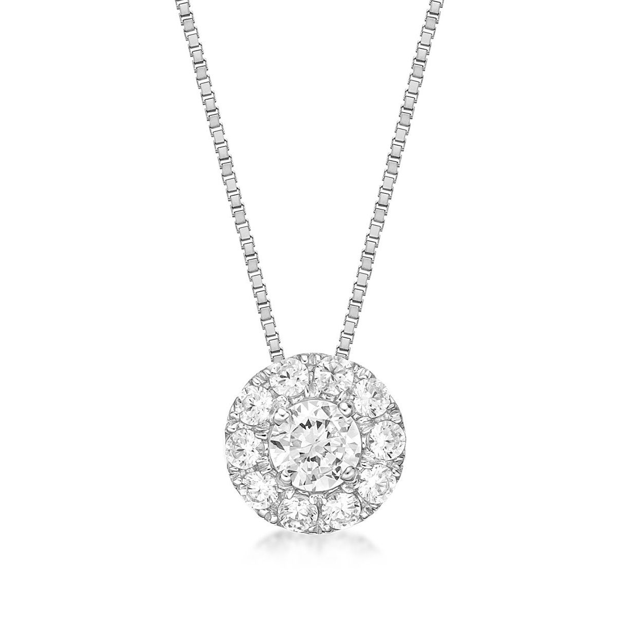 Lab Created 1/2 ct. TDW Lab Grown Diamond Flower Pendant in 10K White Gold