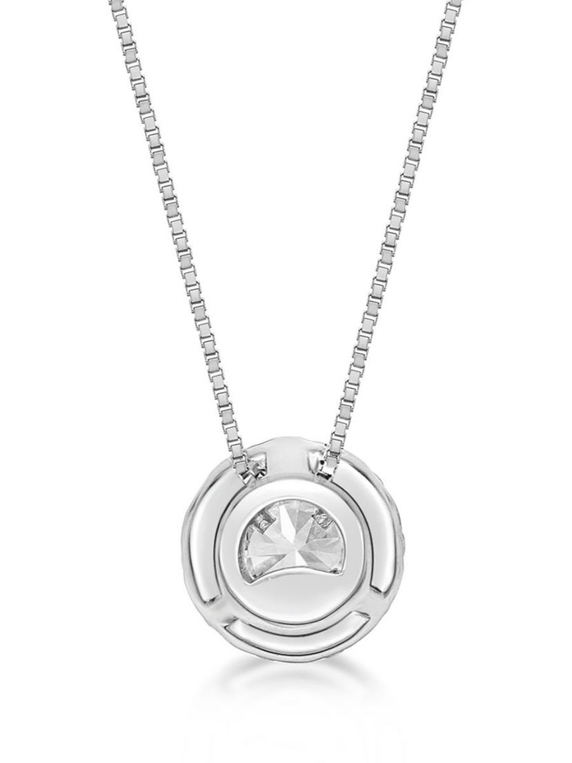 Lab Created 1/2 ct. TDW Lab Grown Diamond Flower Pendant in 10K White Gold