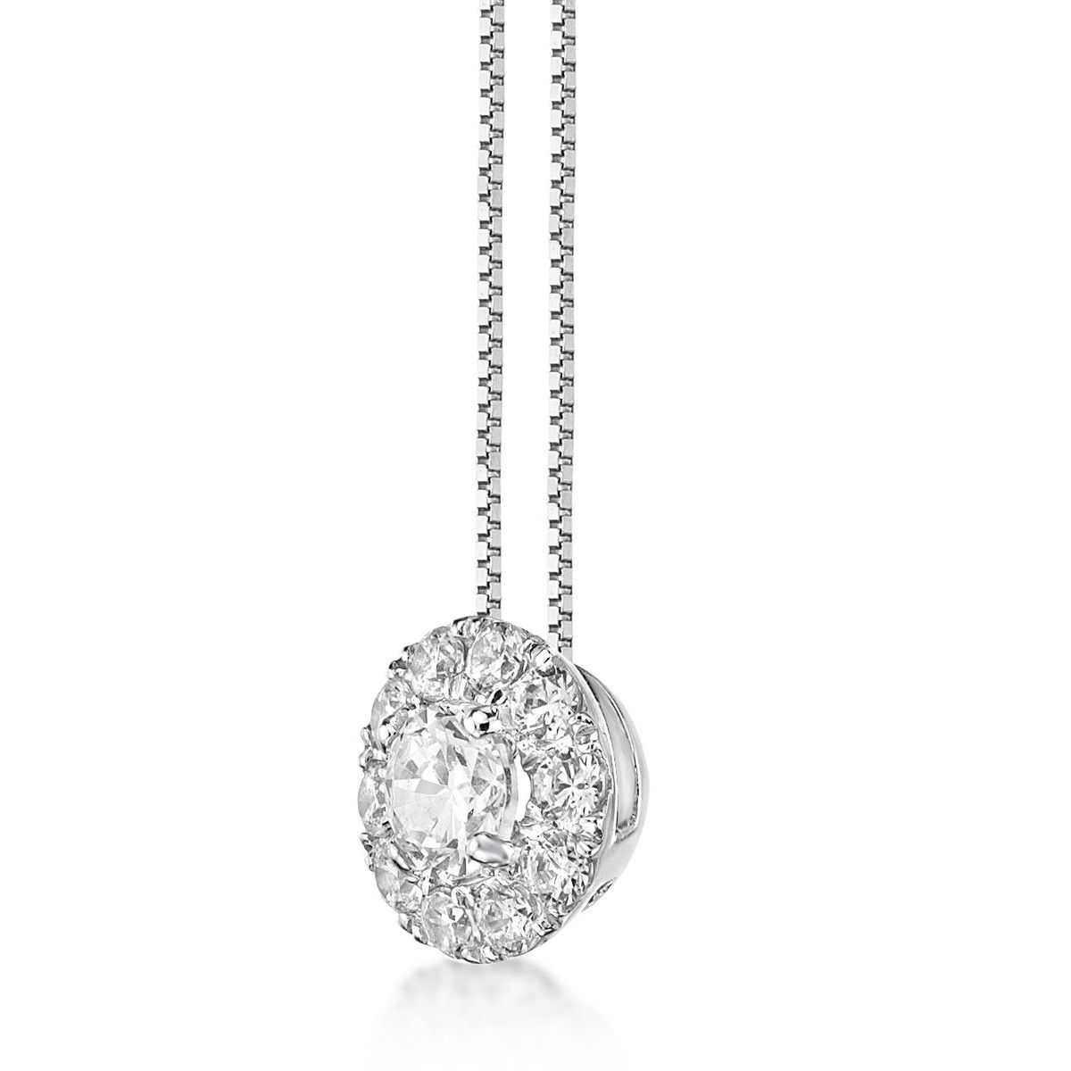 Lab Created 1/2 ct. TDW Lab Grown Diamond Flower Pendant in 10K White Gold