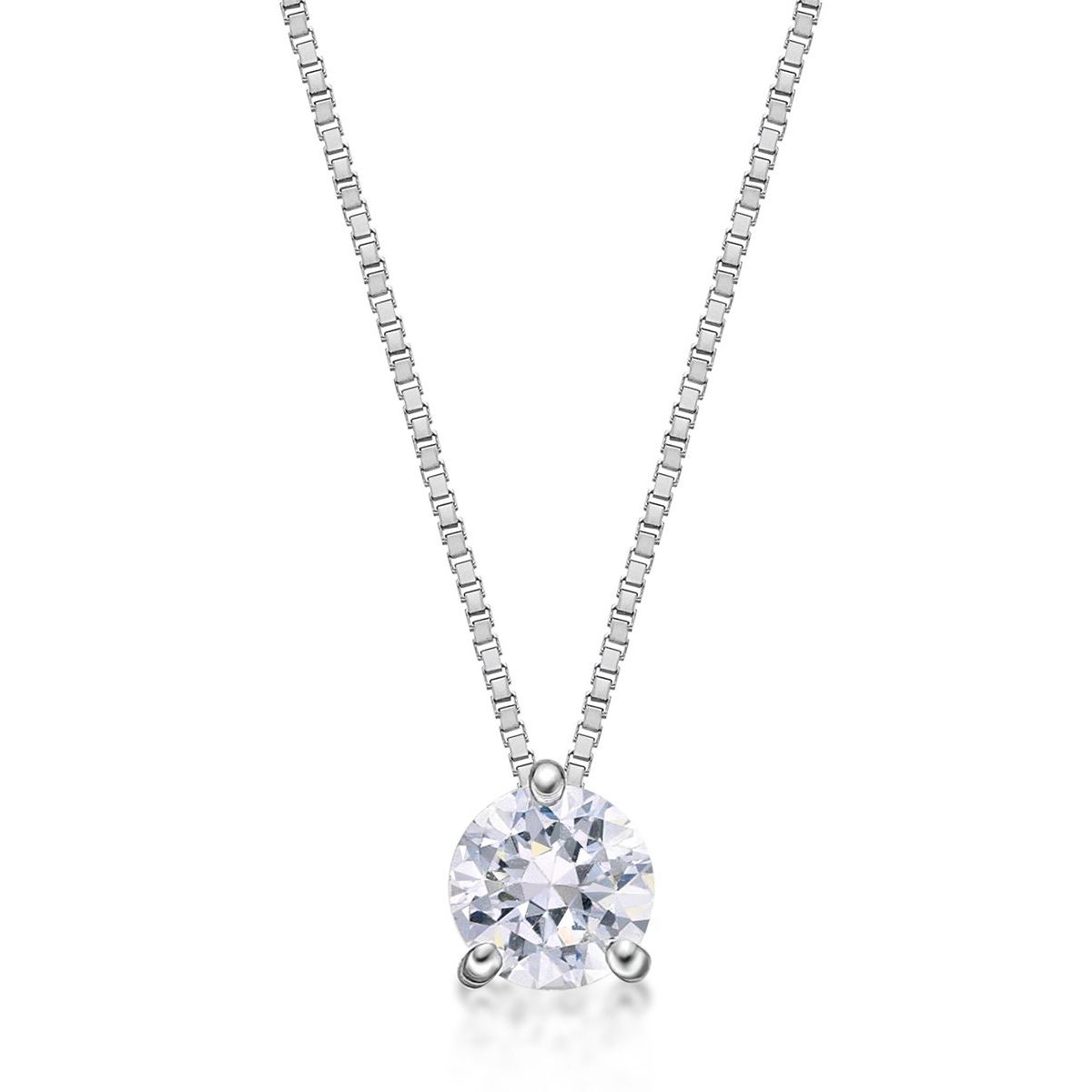 Lab Created 1/4 ct. TDW Lab Grown Diamond Solitaire Pendant in 10K White Gold
