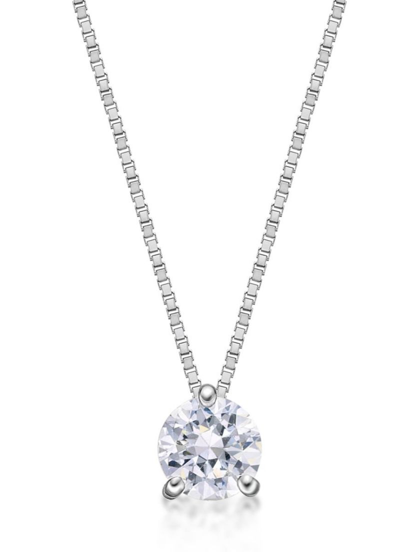 Lab Created 1/4 ct. TDW Lab Grown Diamond Solitaire Pendant in 10K White Gold