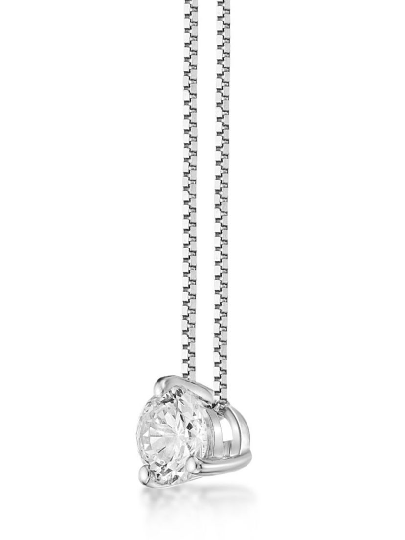 Lab Created 1/4 ct. TDW Lab Grown Diamond Solitaire Pendant in 10K White Gold