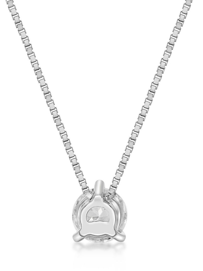 Lab Created 1/4 ct. TDW Lab Grown Diamond Solitaire Pendant in 10K White Gold