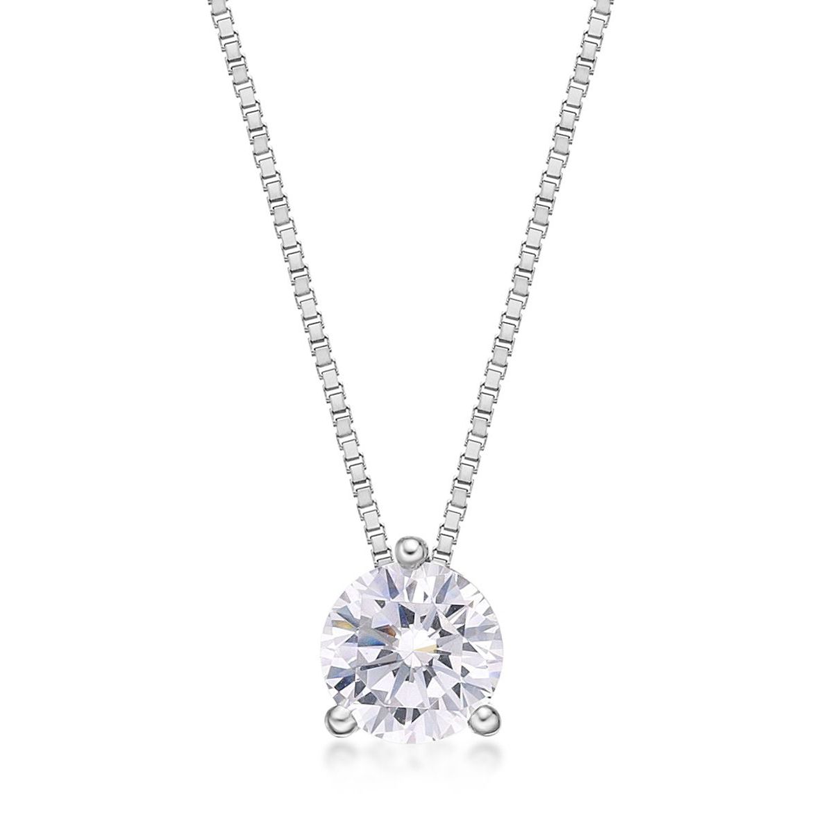 Lab Created 1/2 ct. TDW Lab Grown Diamond Solitaire Pendant in 10K White Gold