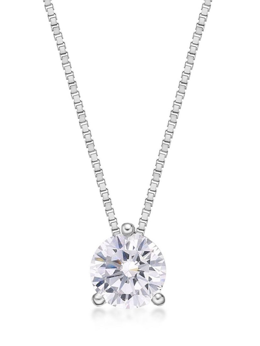 Lab Created 1/2 ct. TDW Lab Grown Diamond Solitaire Pendant in 10K White Gold