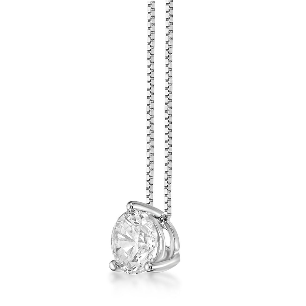 Lab Created 1/2 ct. TDW Lab Grown Diamond Solitaire Pendant in 10K White Gold