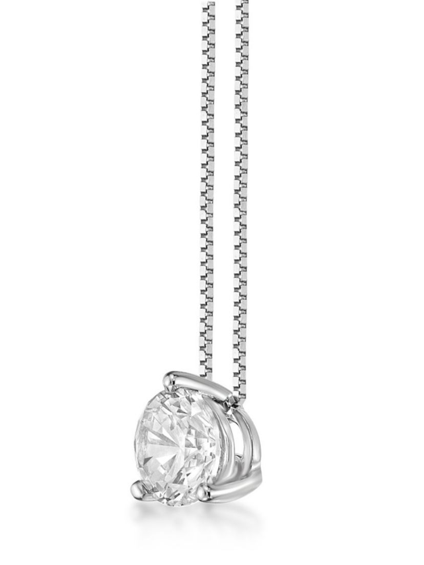 Lab Created 1/2 ct. TDW Lab Grown Diamond Solitaire Pendant in 10K White Gold