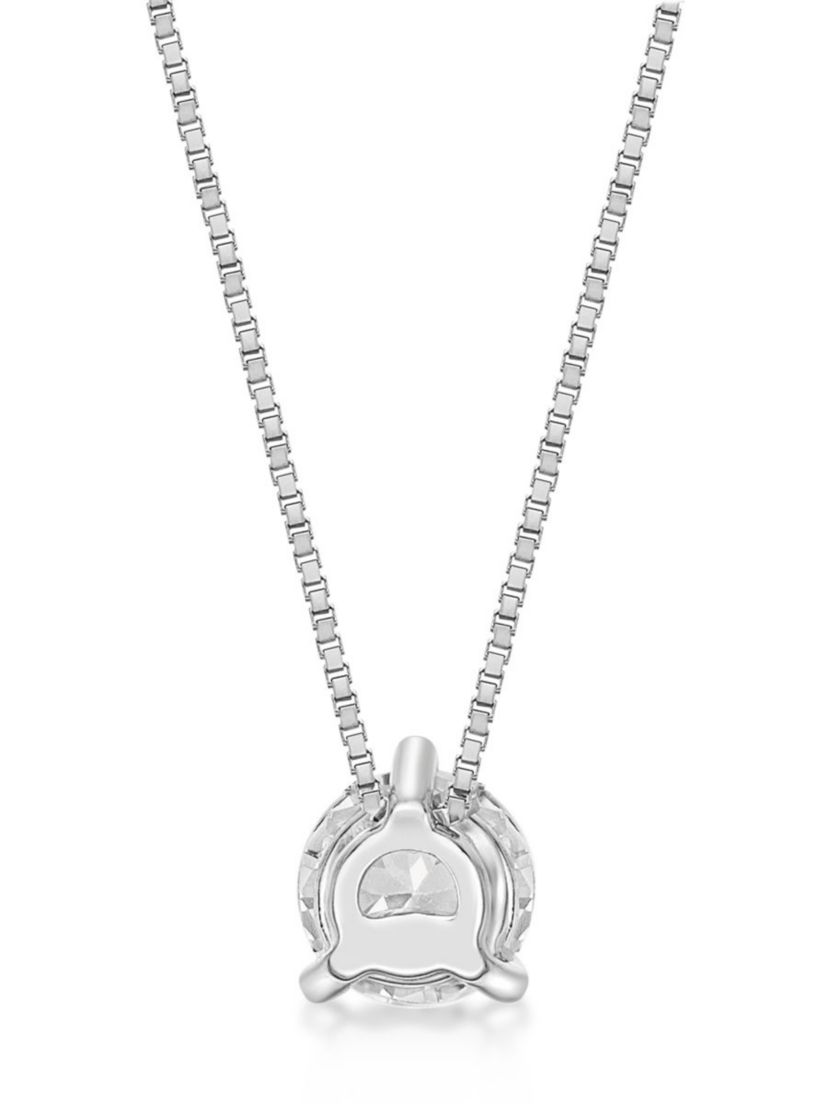 Lab Created 1/2 ct. TDW Lab Grown Diamond Solitaire Pendant in 10K White Gold